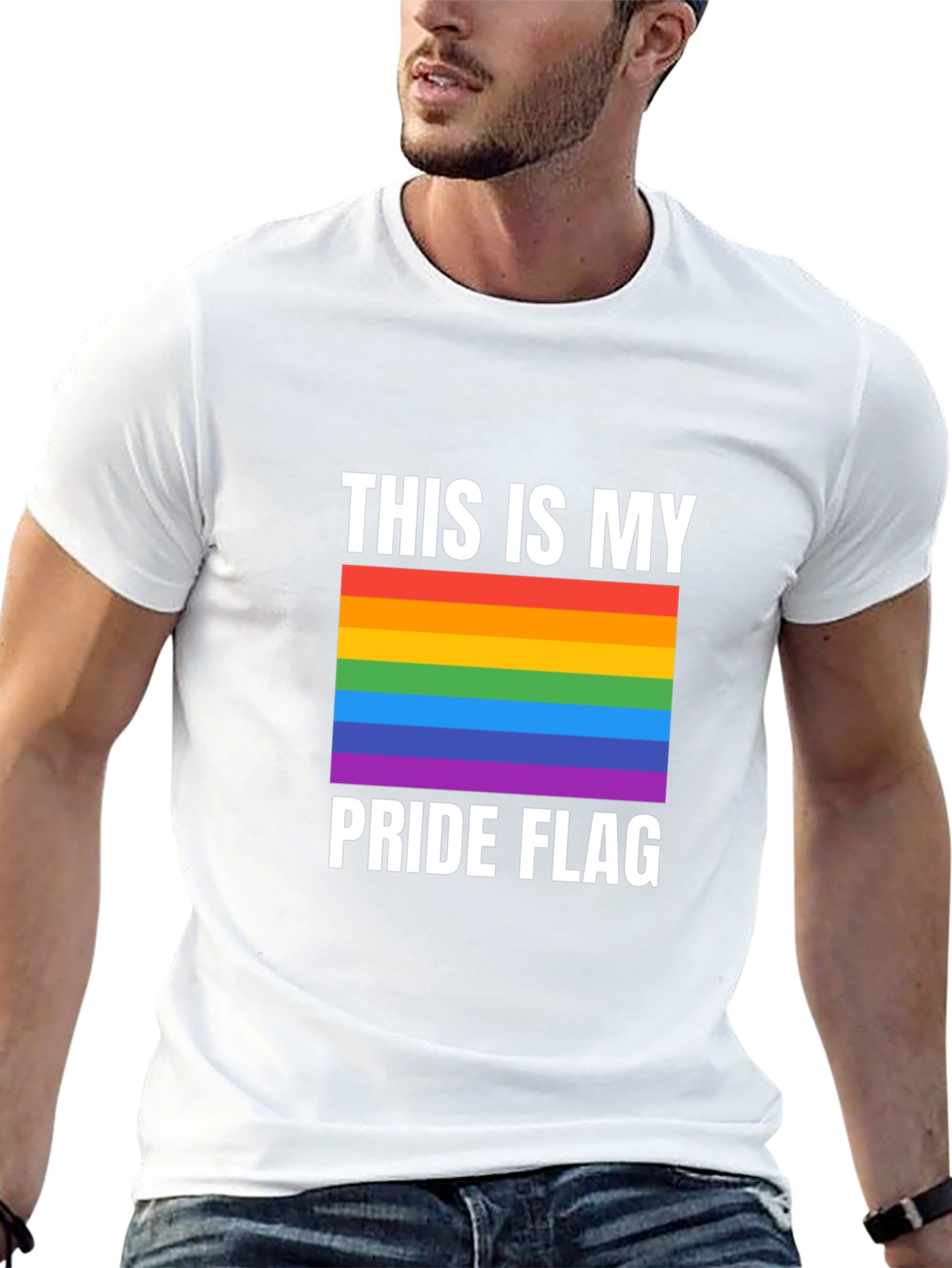 Pride Flag Graphic Tee - Show Your Support!
