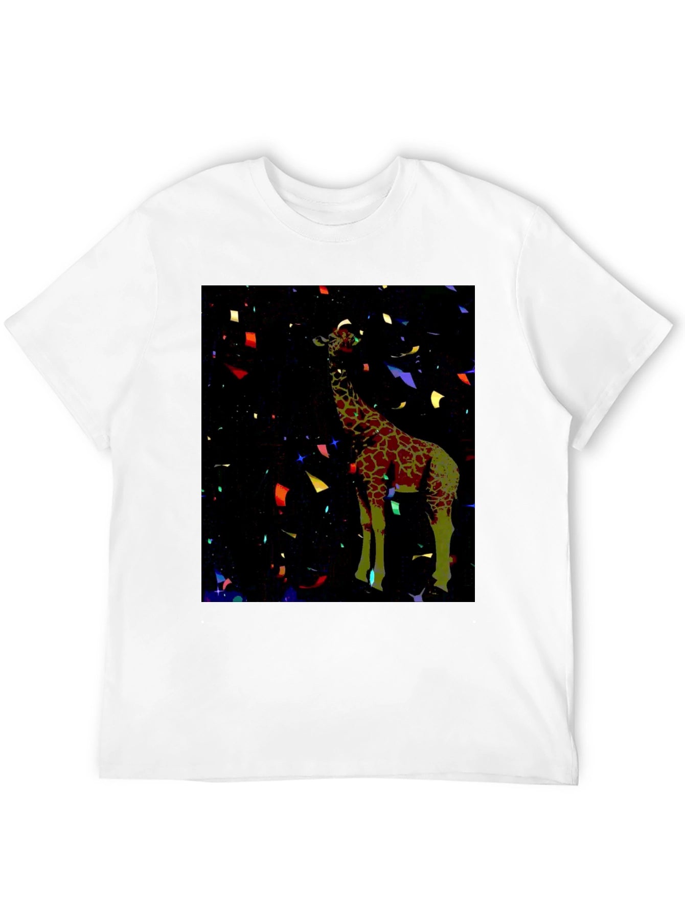 Giraffe Confetti Black Tee