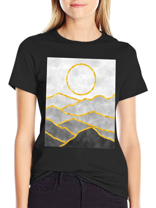 Abstract Mountain & Sun Graphic Tee