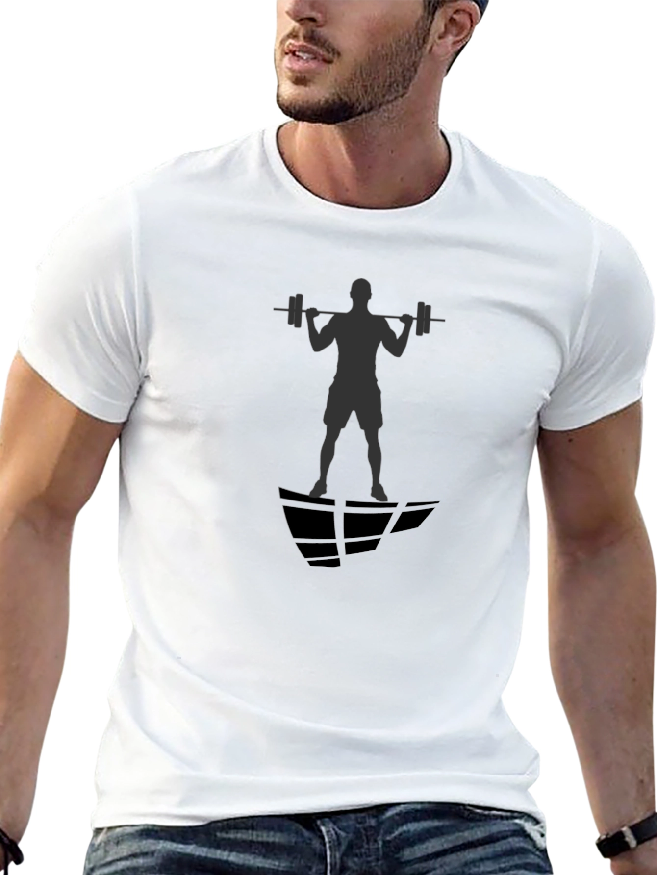 Gym Silhouette Graphic Black T-Shirt