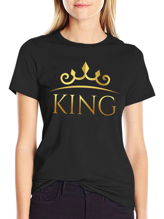 King Graphic Tee - Black Crew Neck Short Sleeve T-Shirt