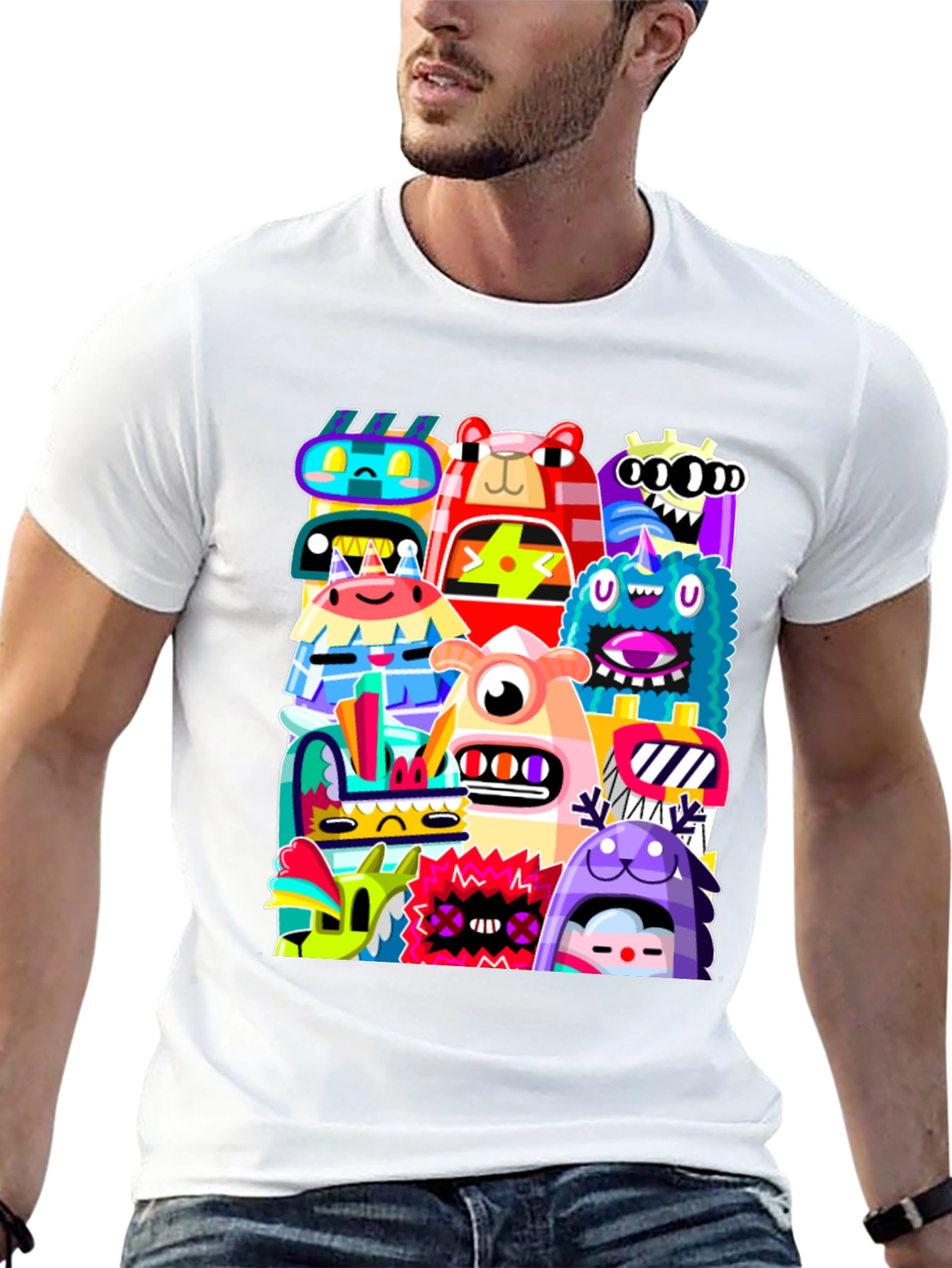 Monster Mash Graphic Tee - Funky Black T-Shirt