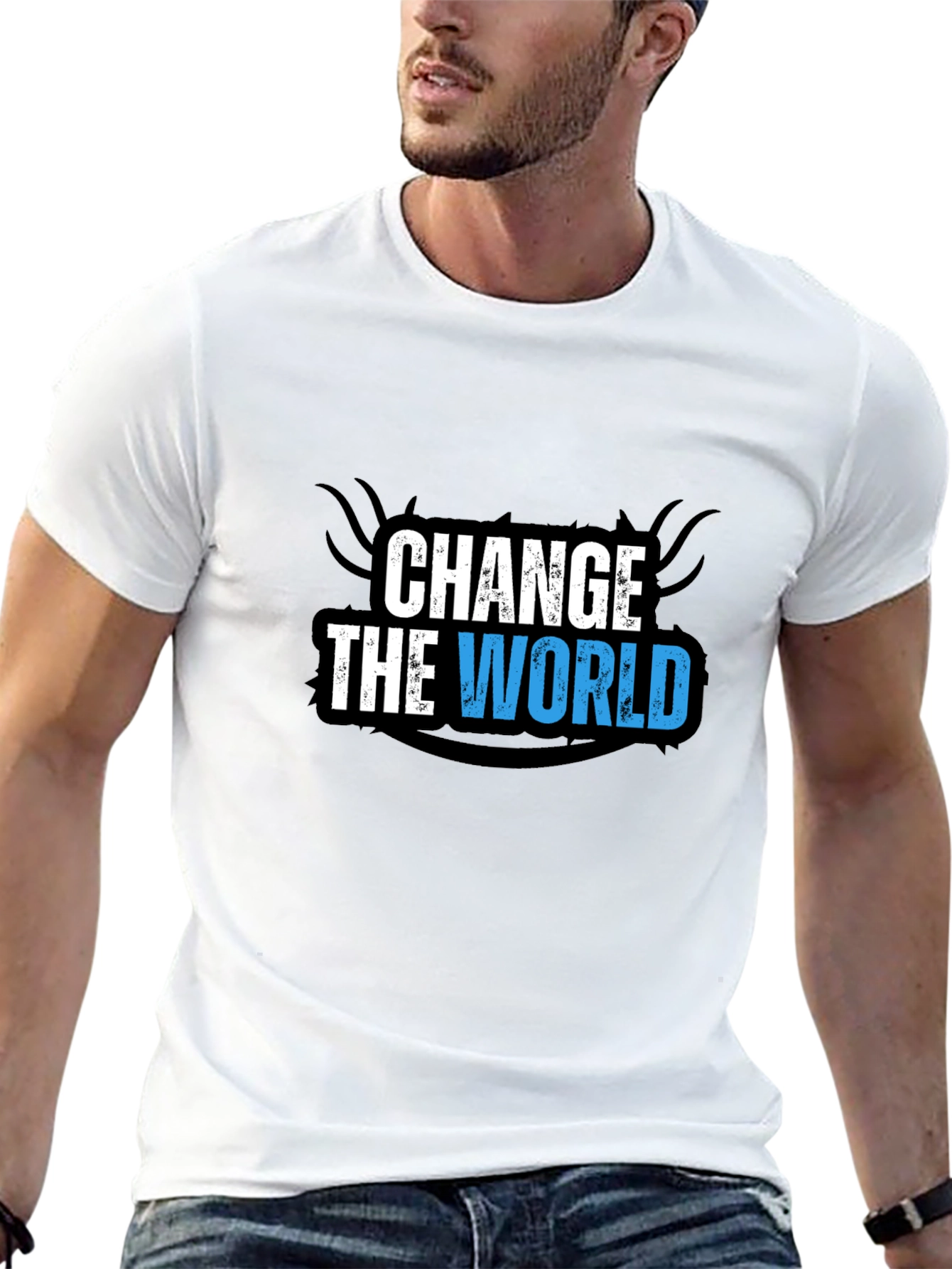 Change the World Graphic Black T-Shirt