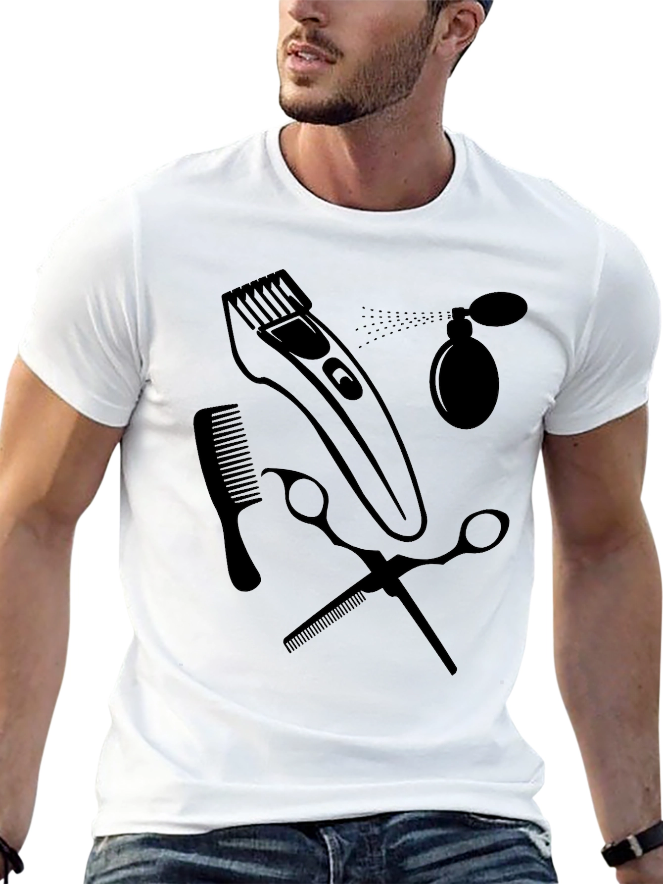 Barber Tool Graphic T-Shirt - Stylish Hairdresser Tee