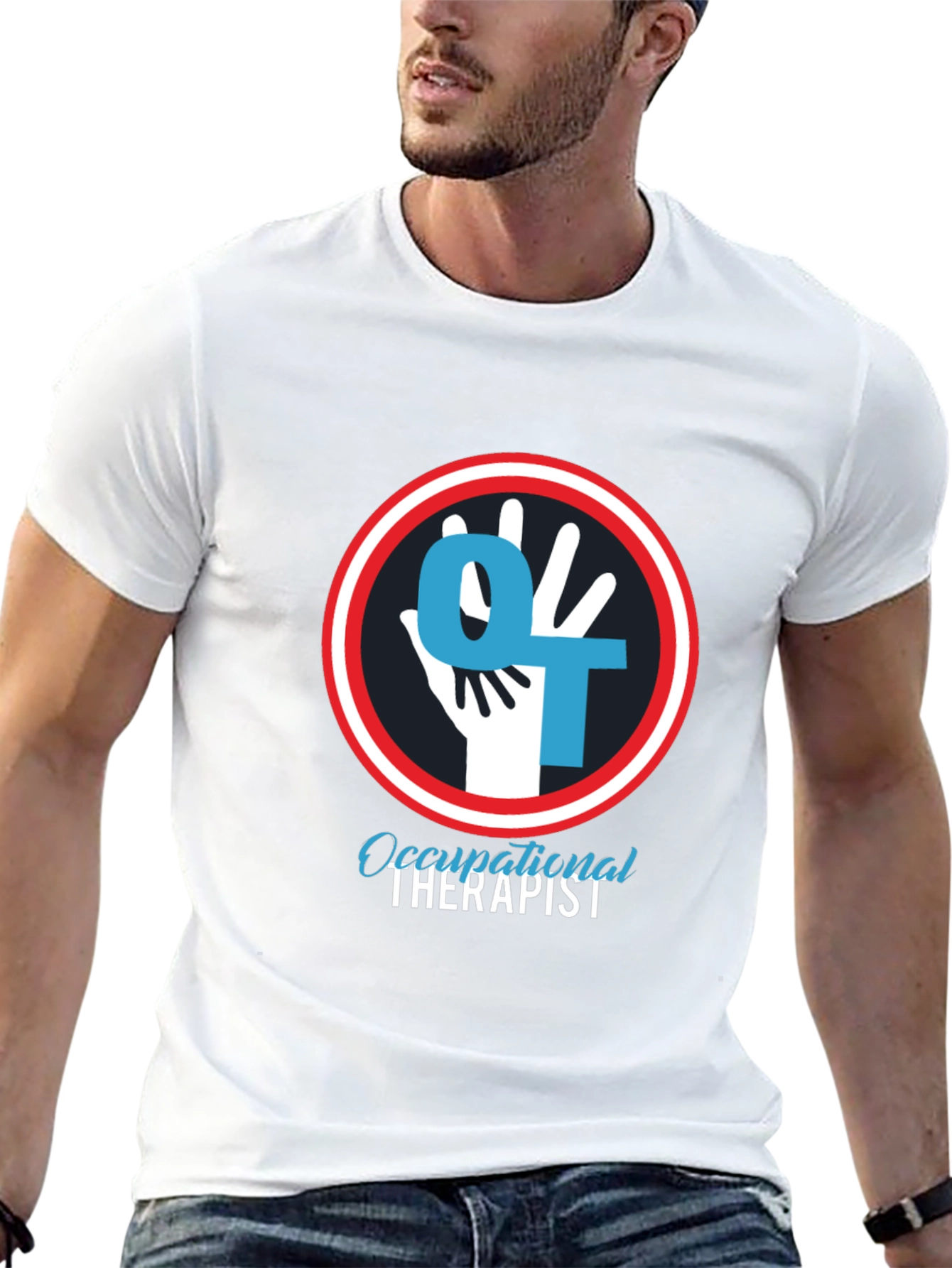 Occupational Therapist T-Shirt - OT Hand Logo Design