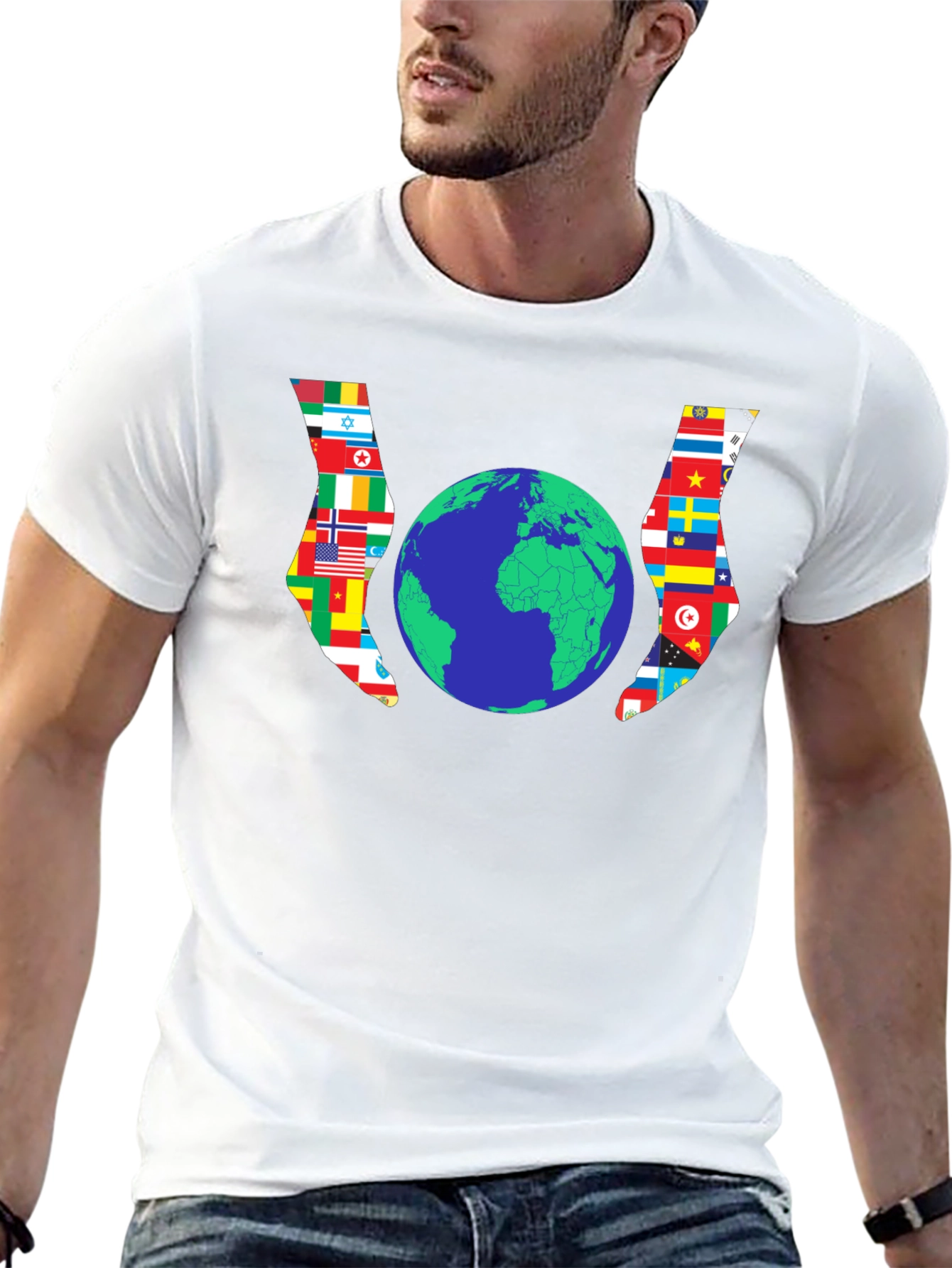 World Flags Globe Graphic Tee