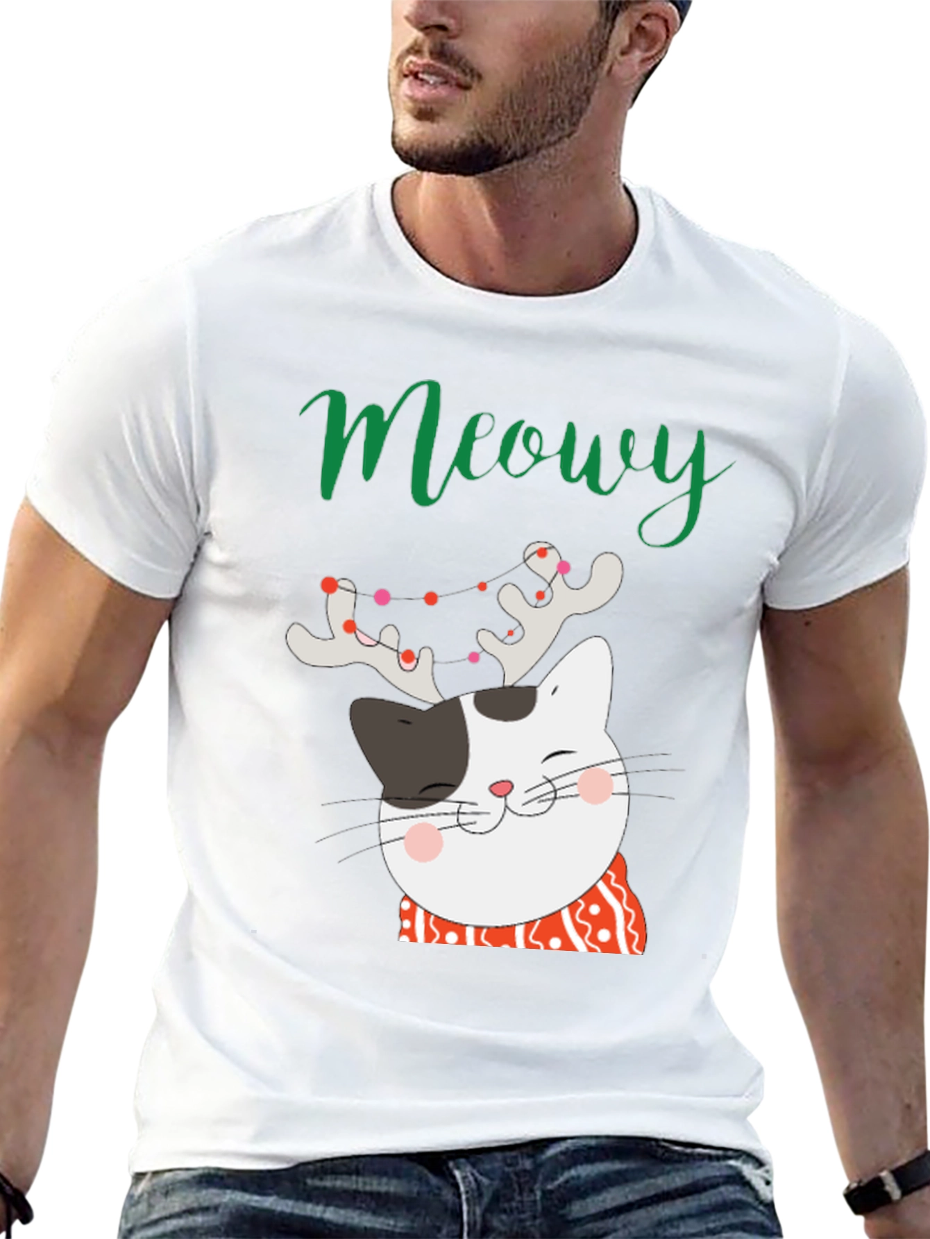 Meowy Christmas Cat T-Shirt