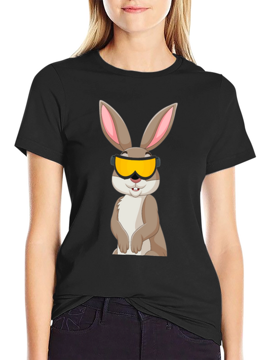 Bunny in Ski Goggles Graphic Tee - Cool Casual Wear