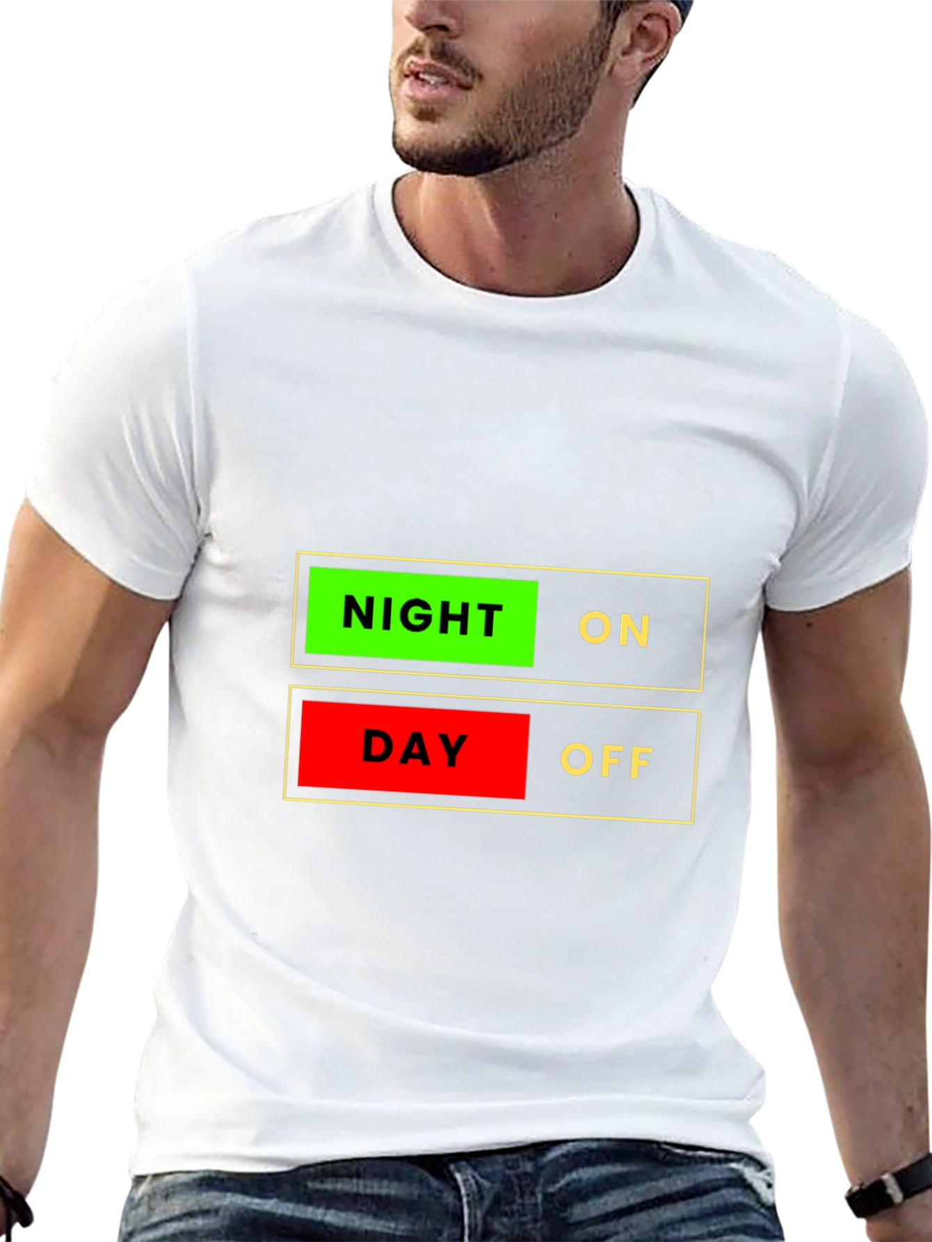 Night On Day Off Graphic T-Shirt - Novelty Design