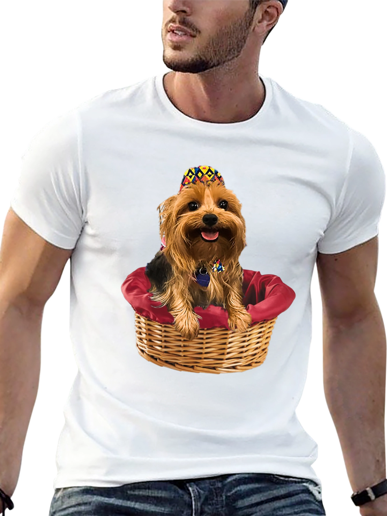 Dog in Basket Graphic Tee