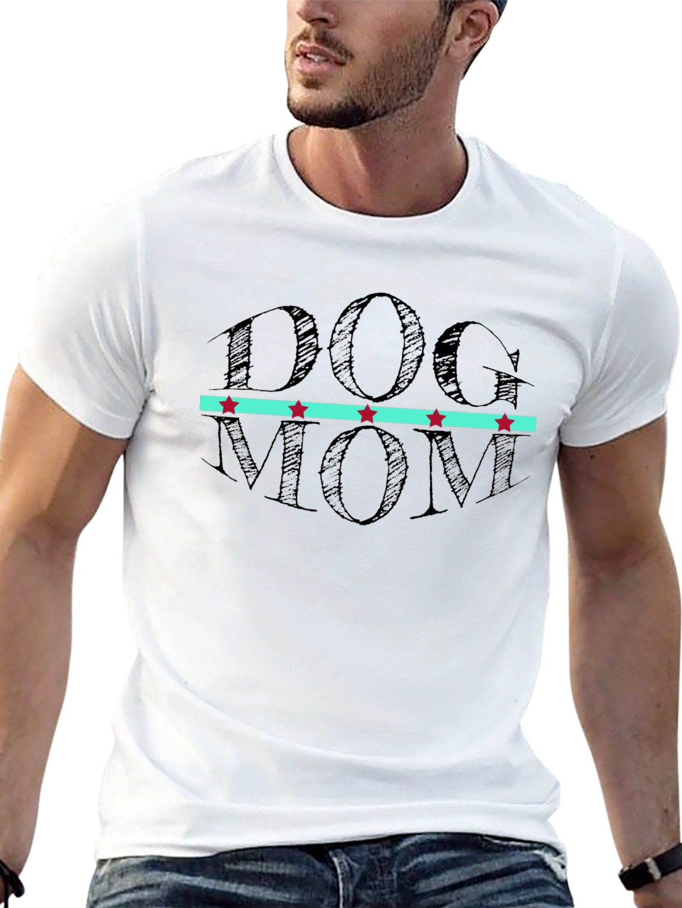 Dog Mom Graphic T-Shirt - Black