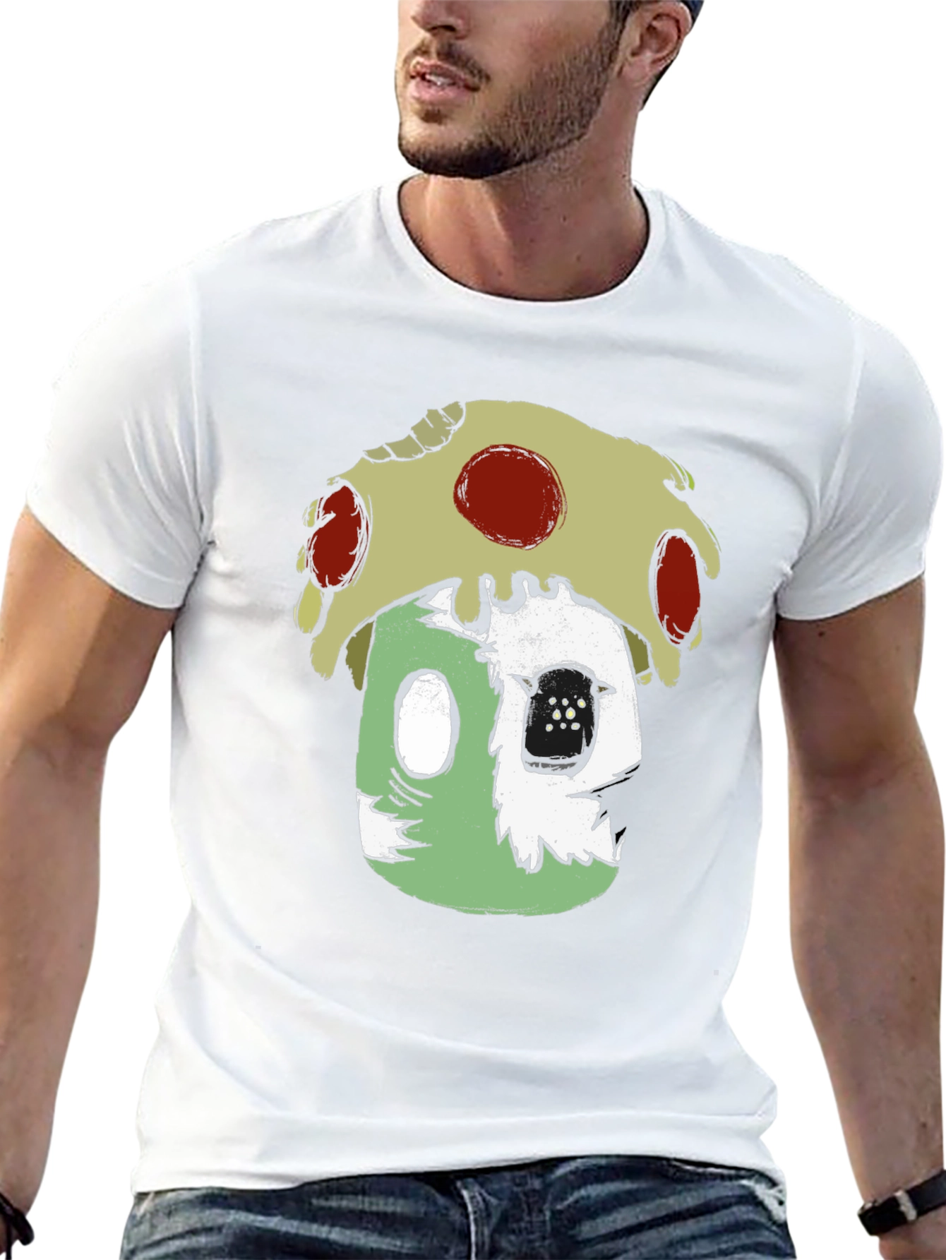 Zombie Mushroom Pizza Graphic T-Shirt