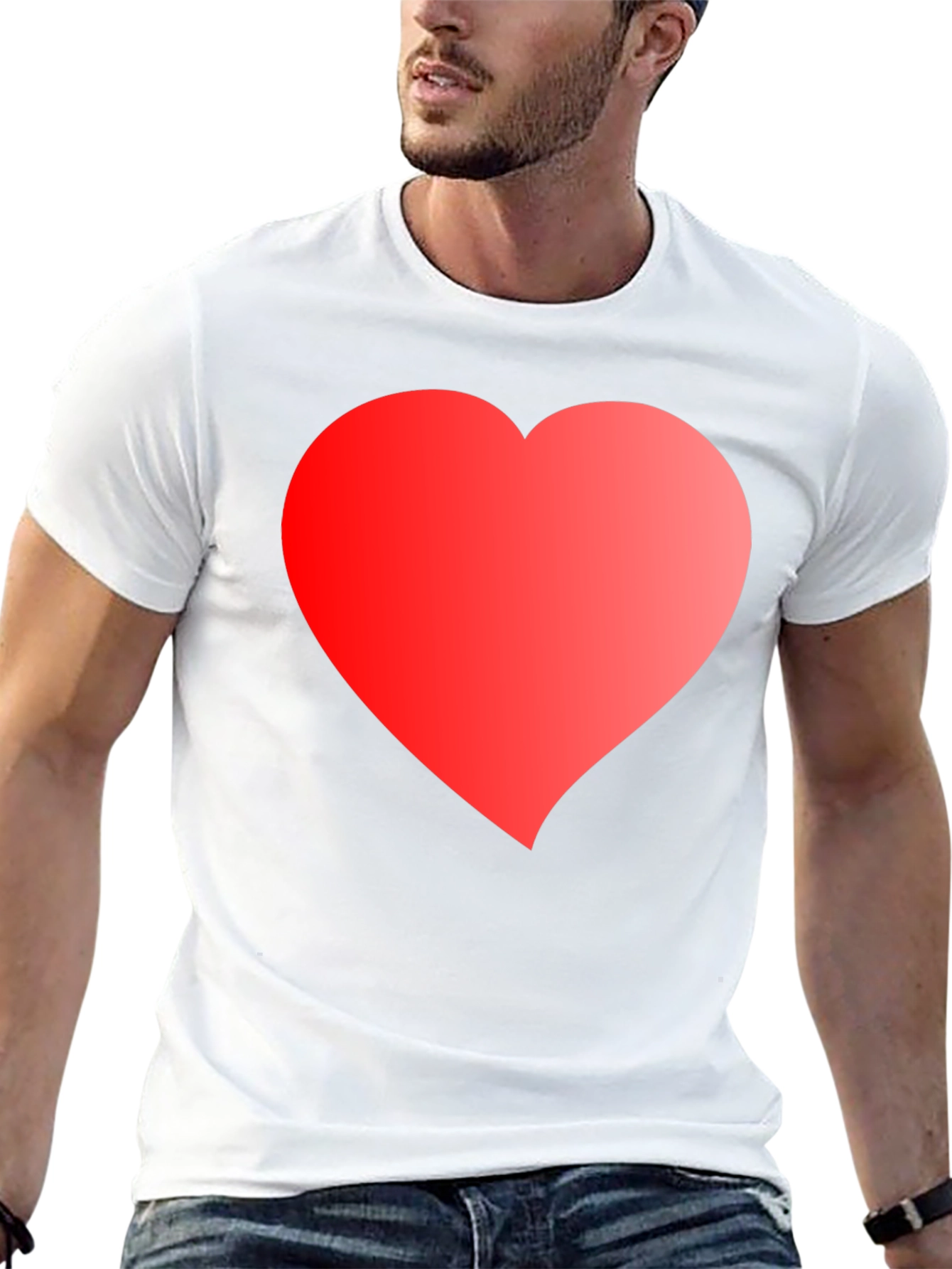 Heart Graphic Tee - Black Cotton Blend
