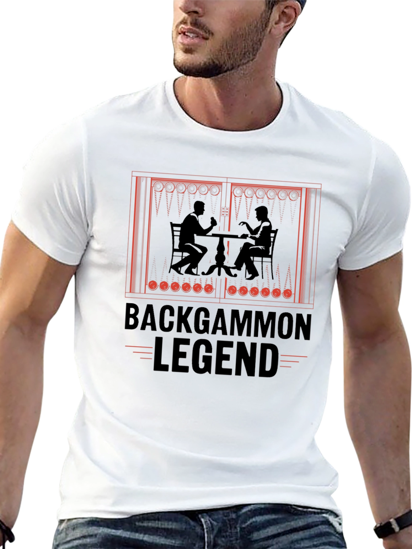 Backgammon Legend Graphic T-Shirt - Board Game Lover Tee