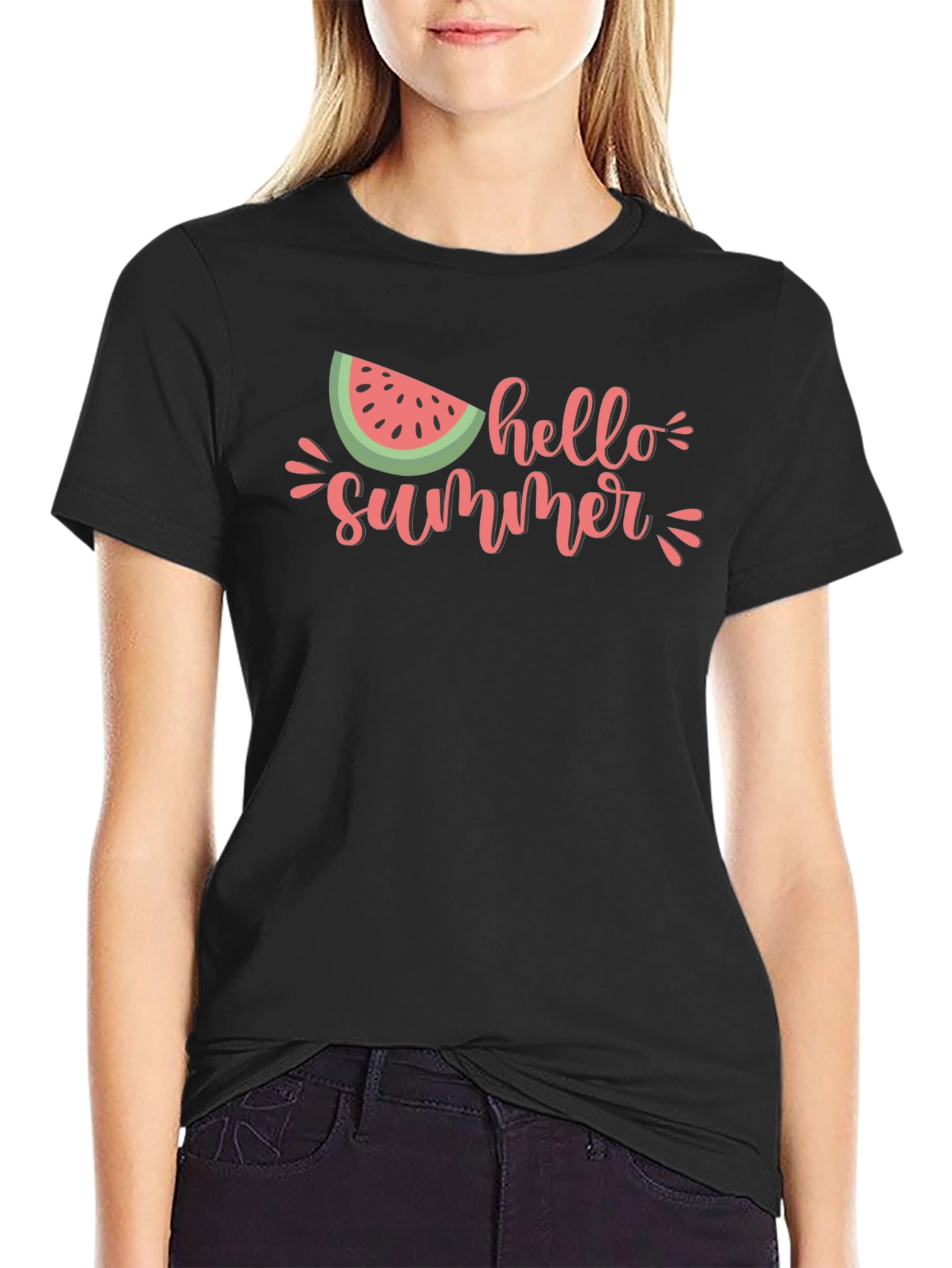 Hello Summer Black T-Shirt