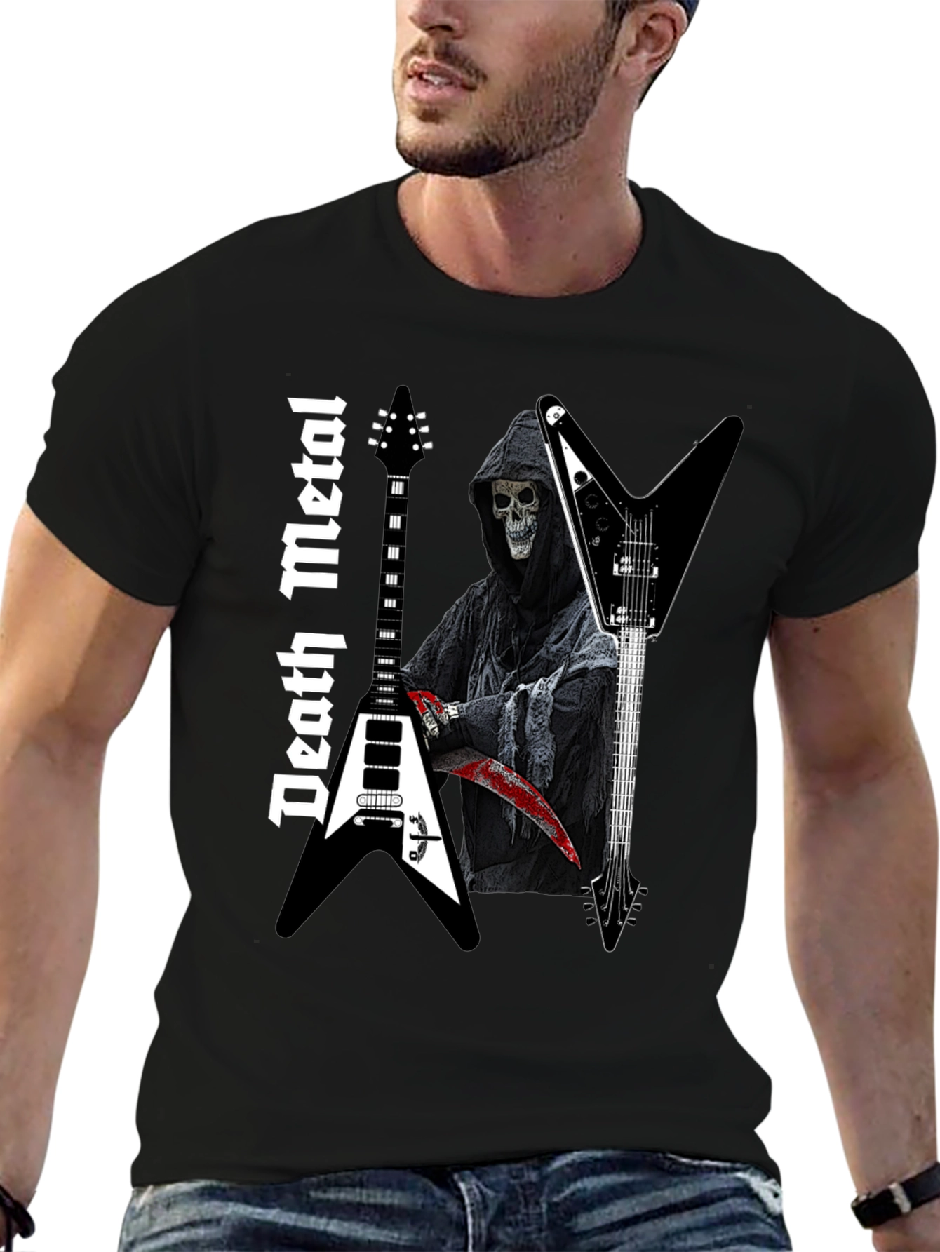 Death Metal Reaper Guitar T-Shirt