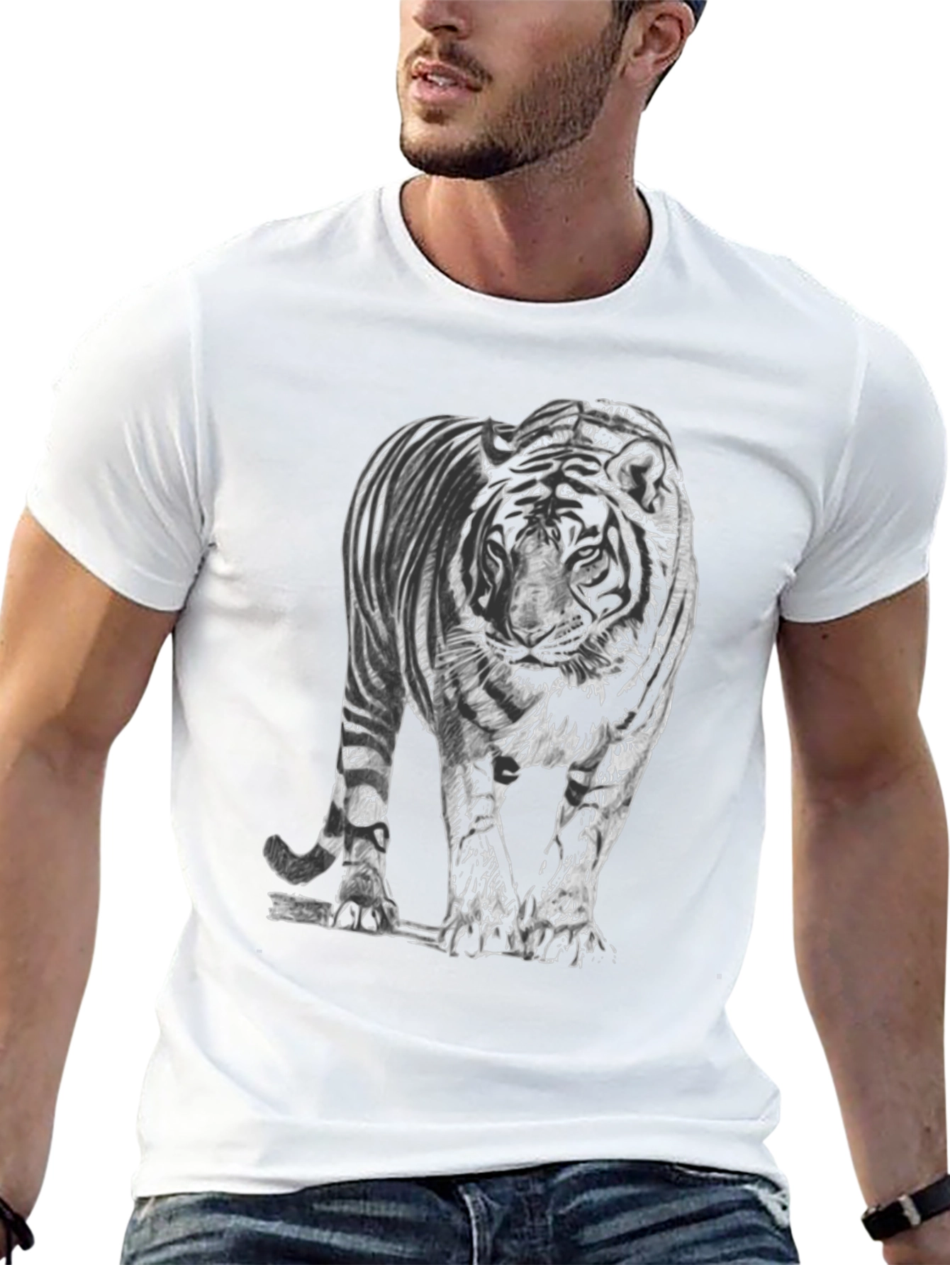 Tiger Graphic Tee - Mens Black T-Shirt