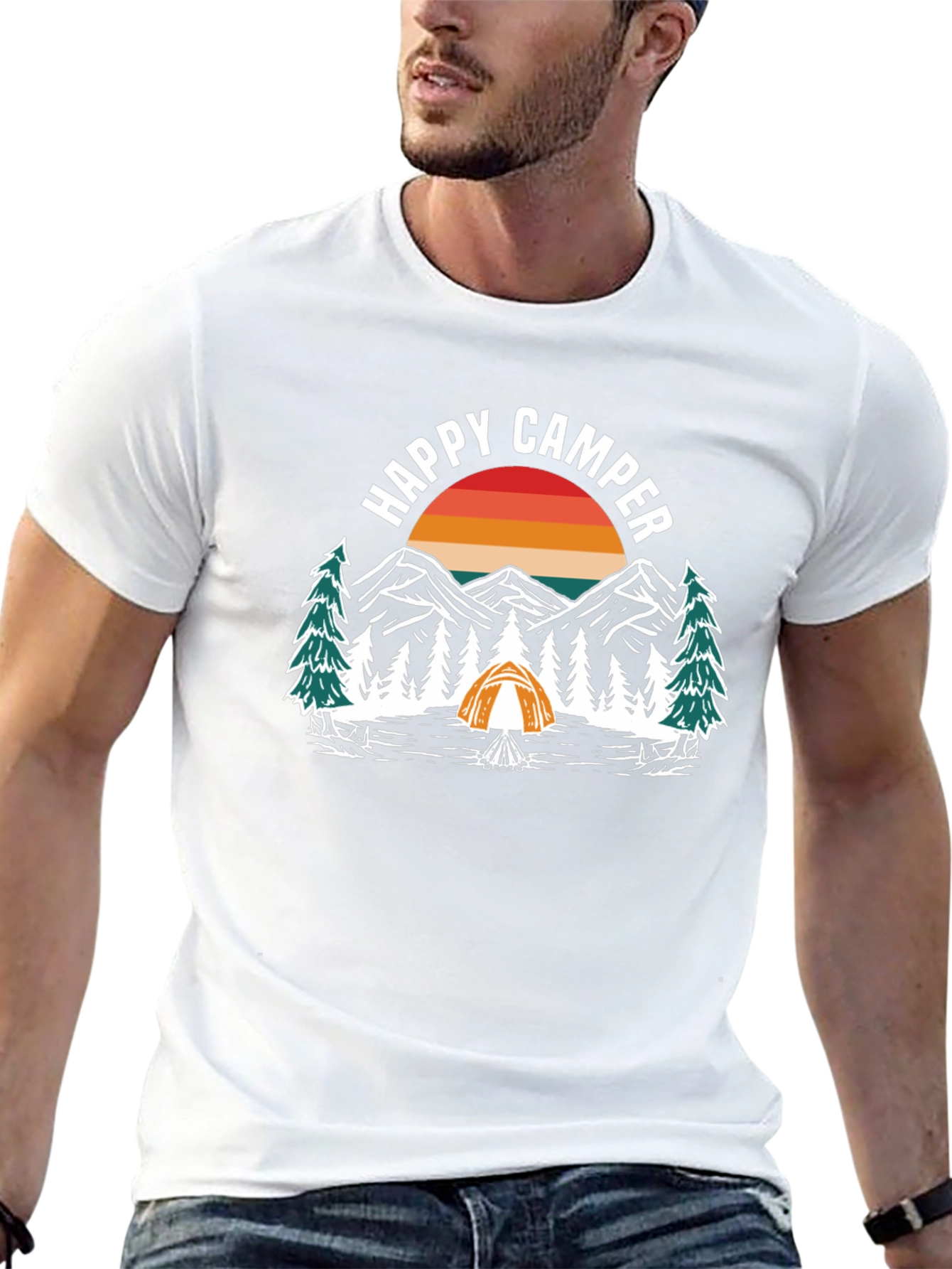 Happy Camper Graphic Tee - Nature Adventure Shirt