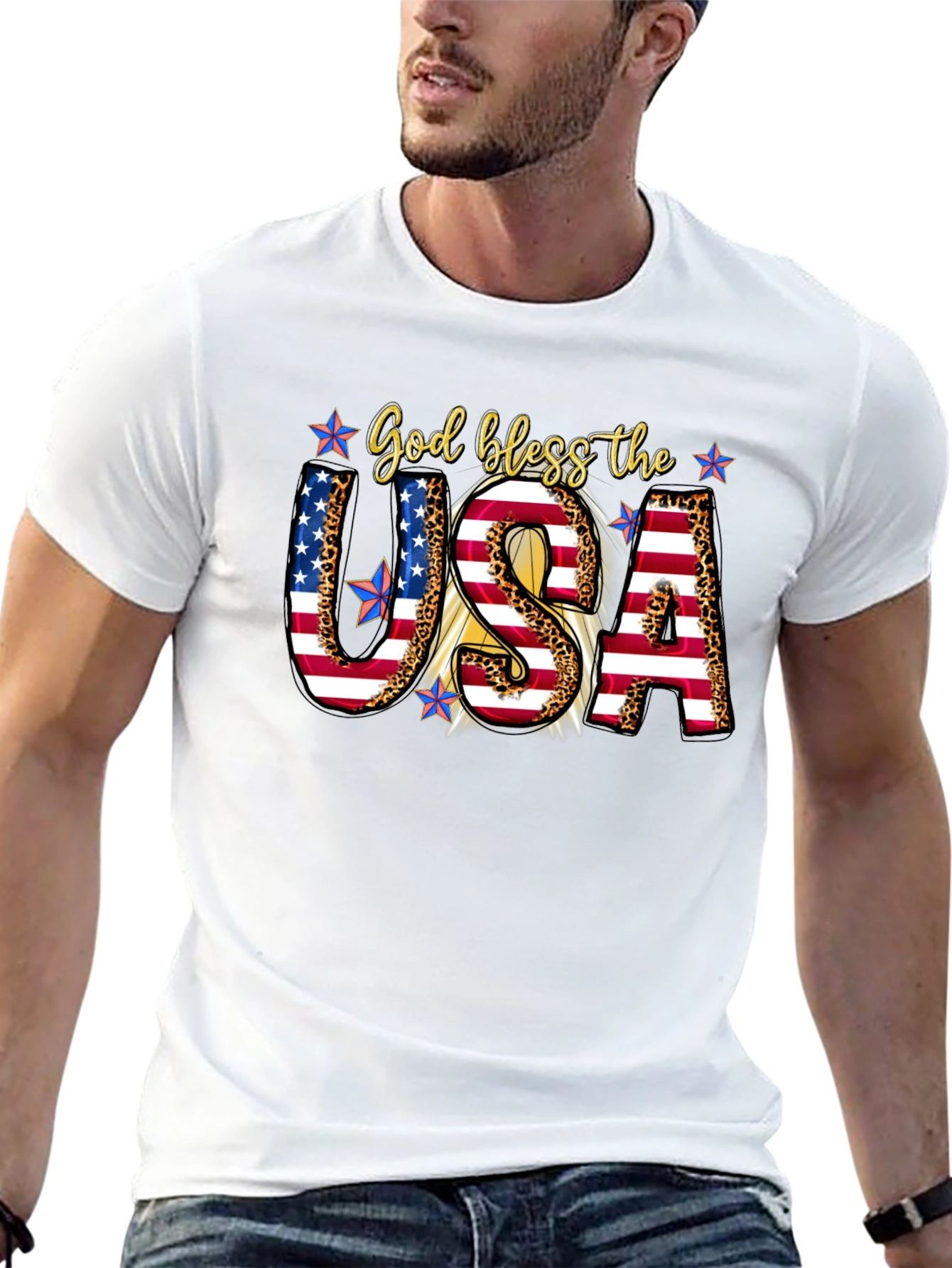 Patriotic God Bless the USA Graphic Tee