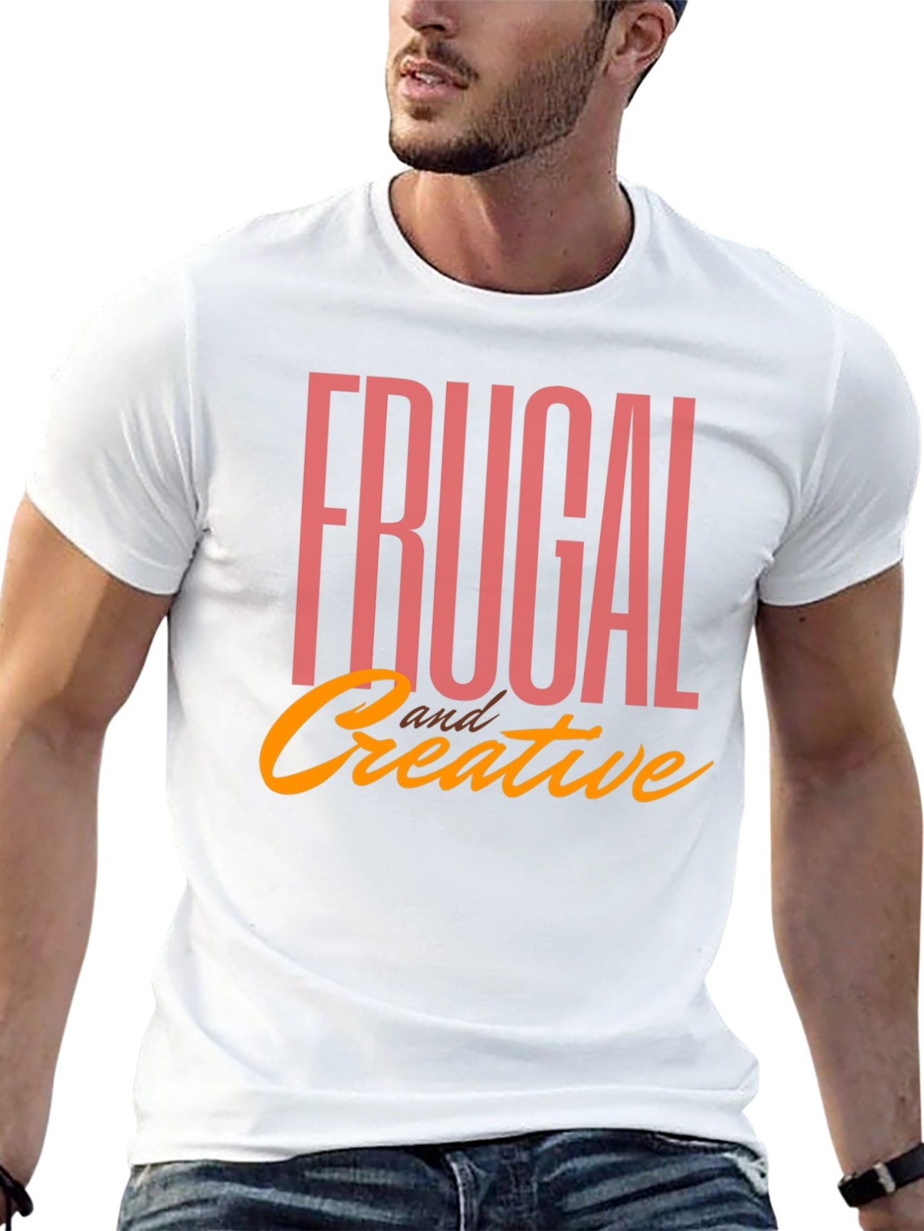 Frugal & Creative Graphic Tee - Black Cotton T-Shirt