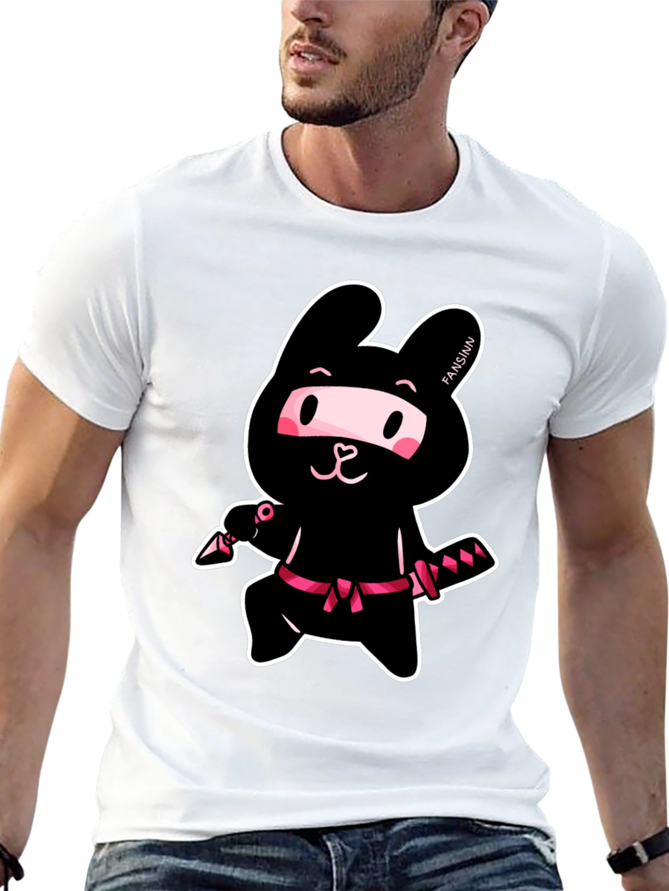 Ninja Bunny T-Shirt - Black Cotton Tee