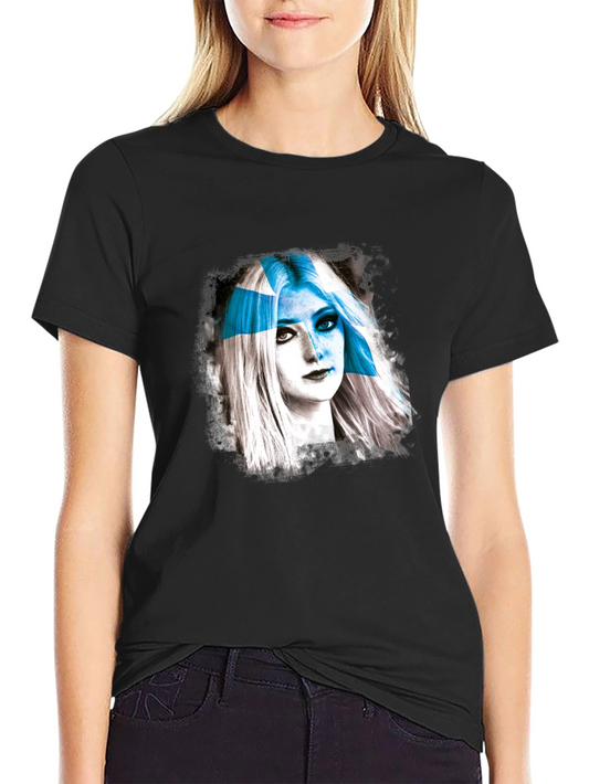 Abstract Woman Graphic T-Shirt - Black