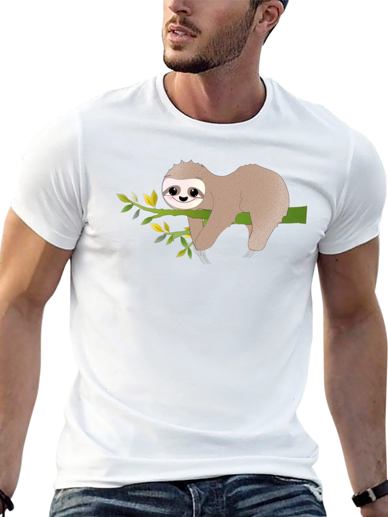 Sloth on Branch Graphic T-Shirt