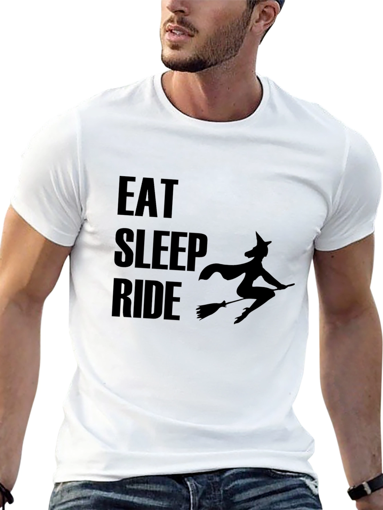 Eat Sleep Ride Witch T-Shirt - Halloween Tee