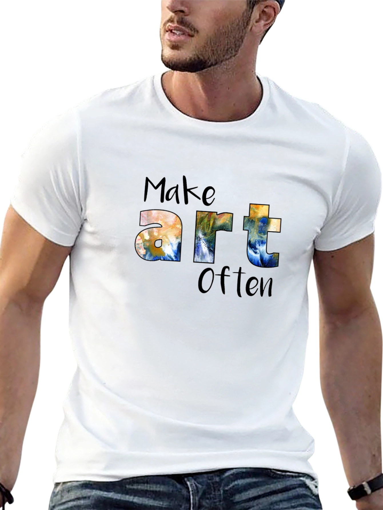 Make Art Often Black T-Shirt