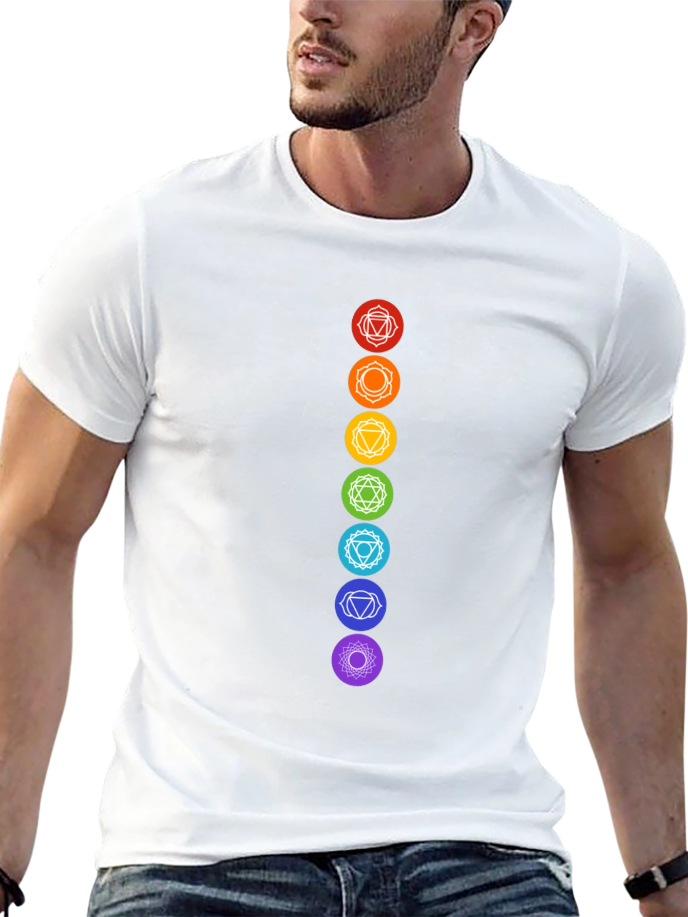 Chakra Symbols Graphic Black T-Shirt