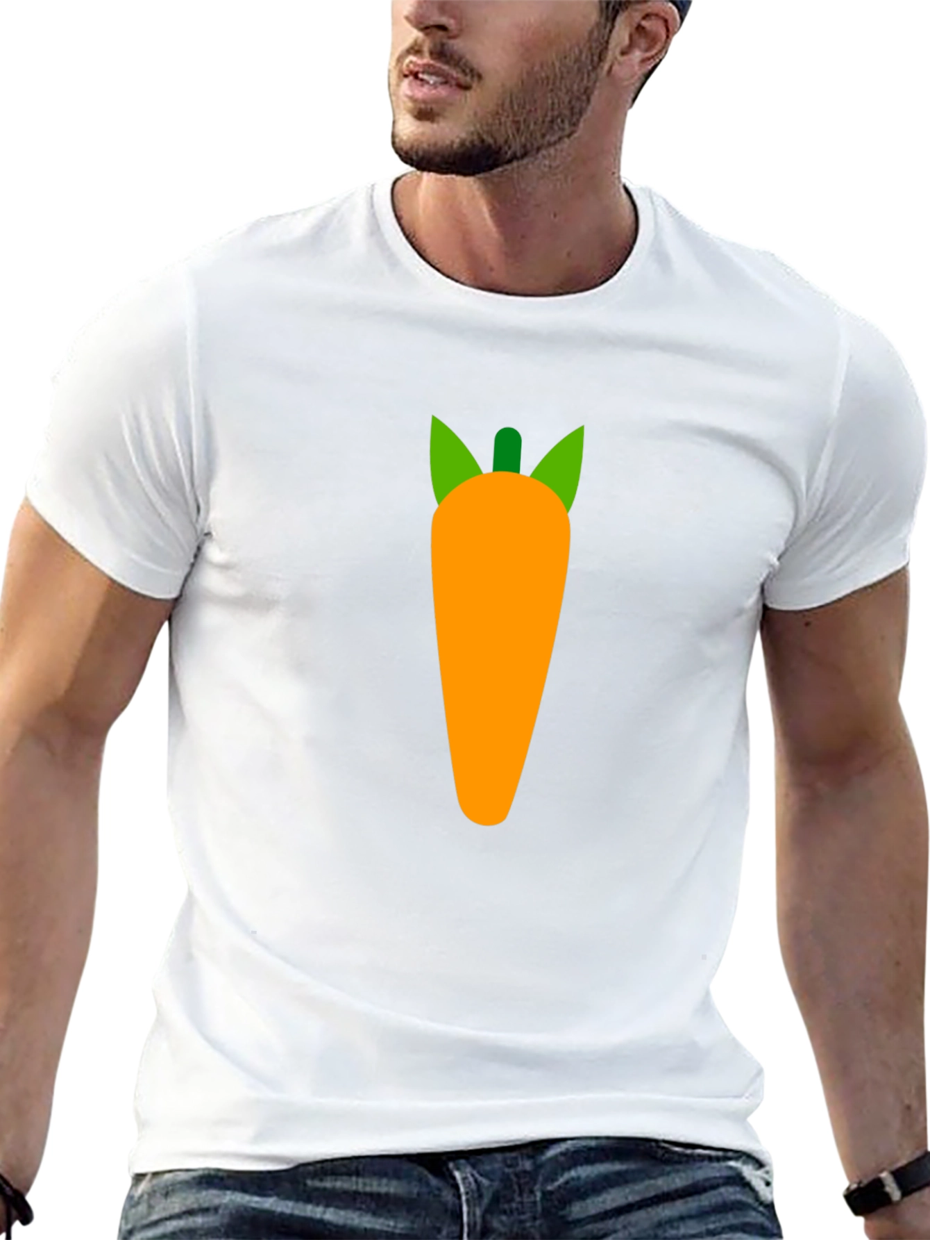 Carrot Graphic Tee - Black Cotton Casual Shirt