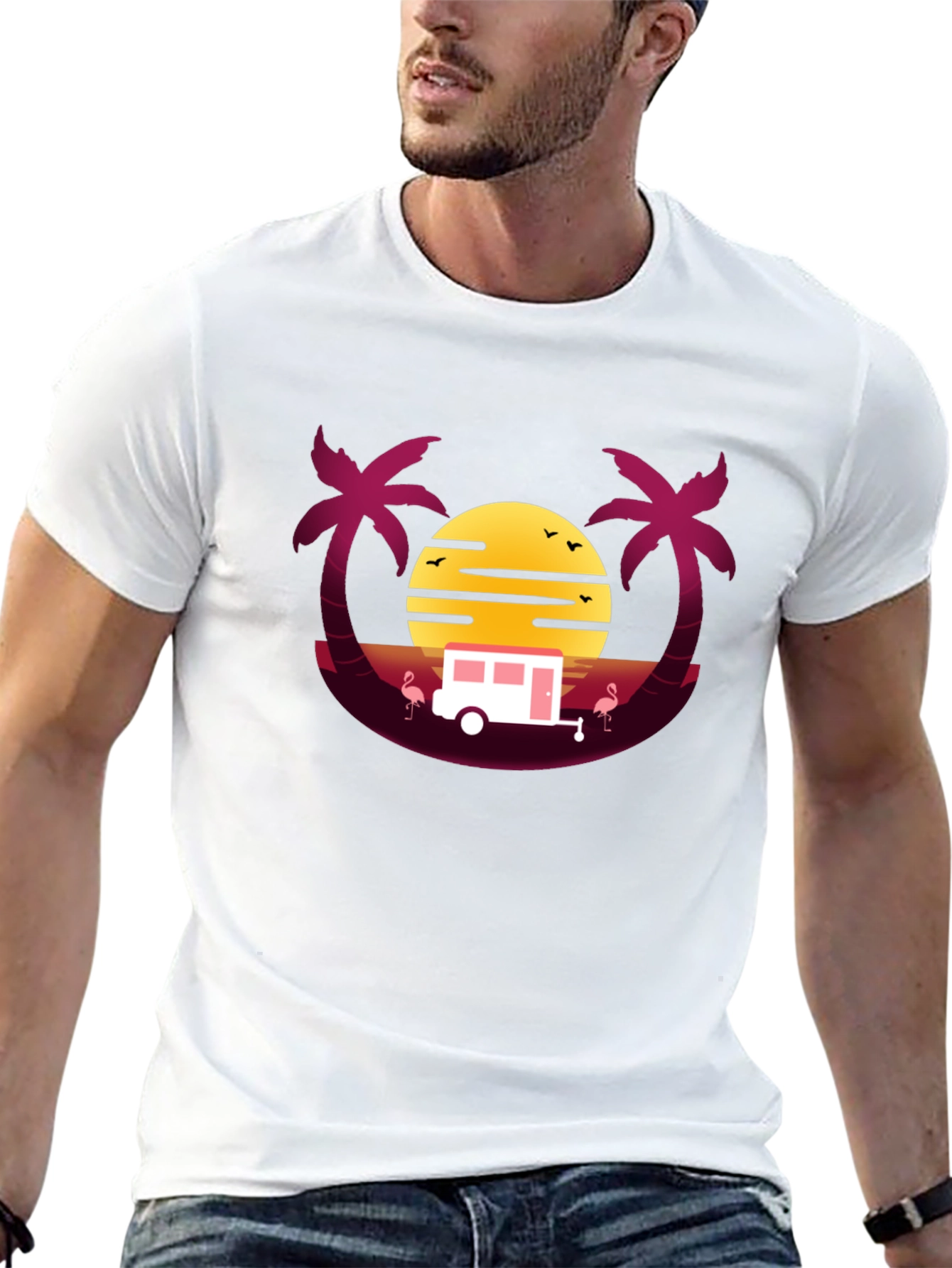 Retro Sunset Camper T-Shirt
