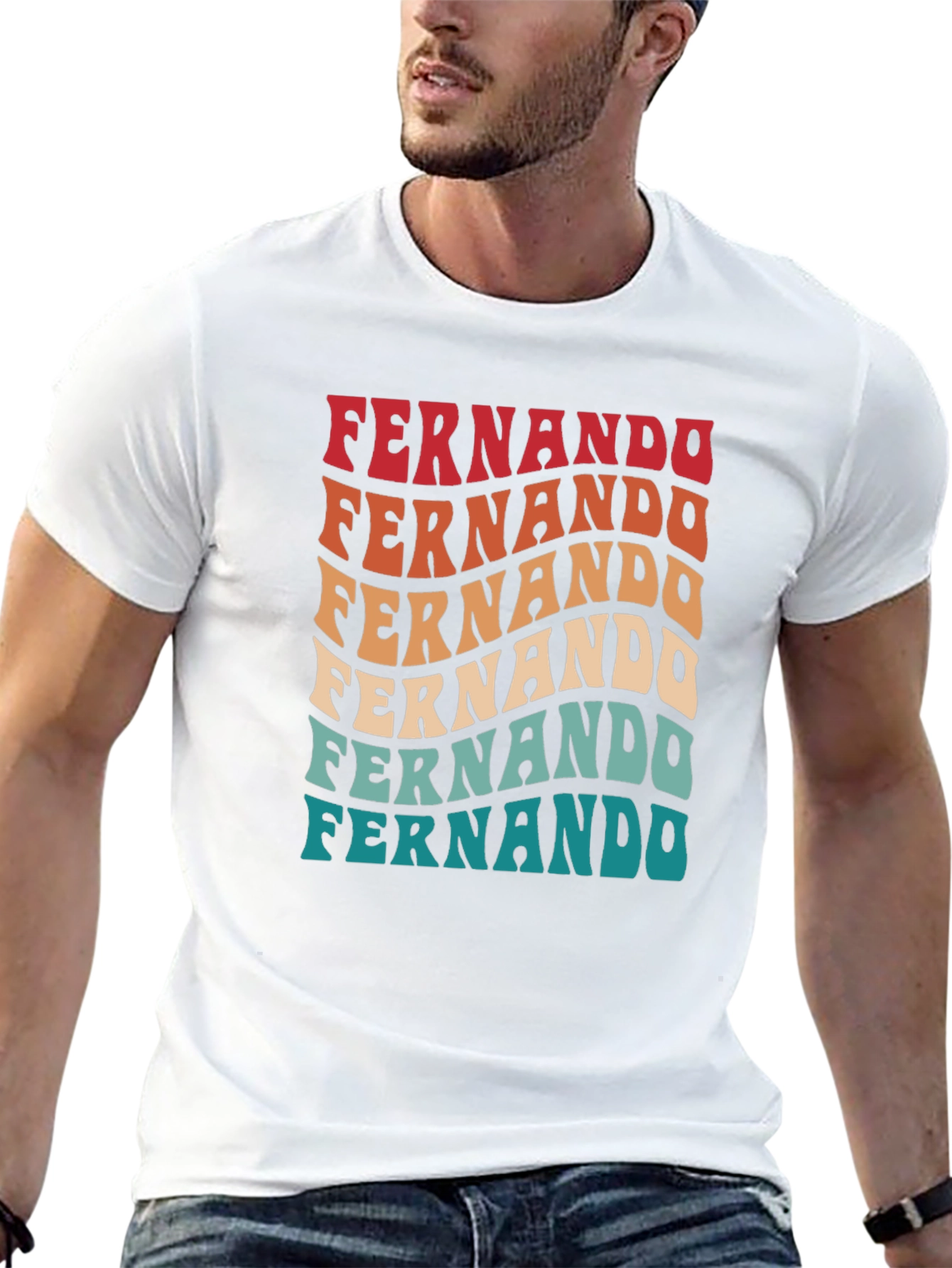Fernando Retro Wavy Text T-Shirt