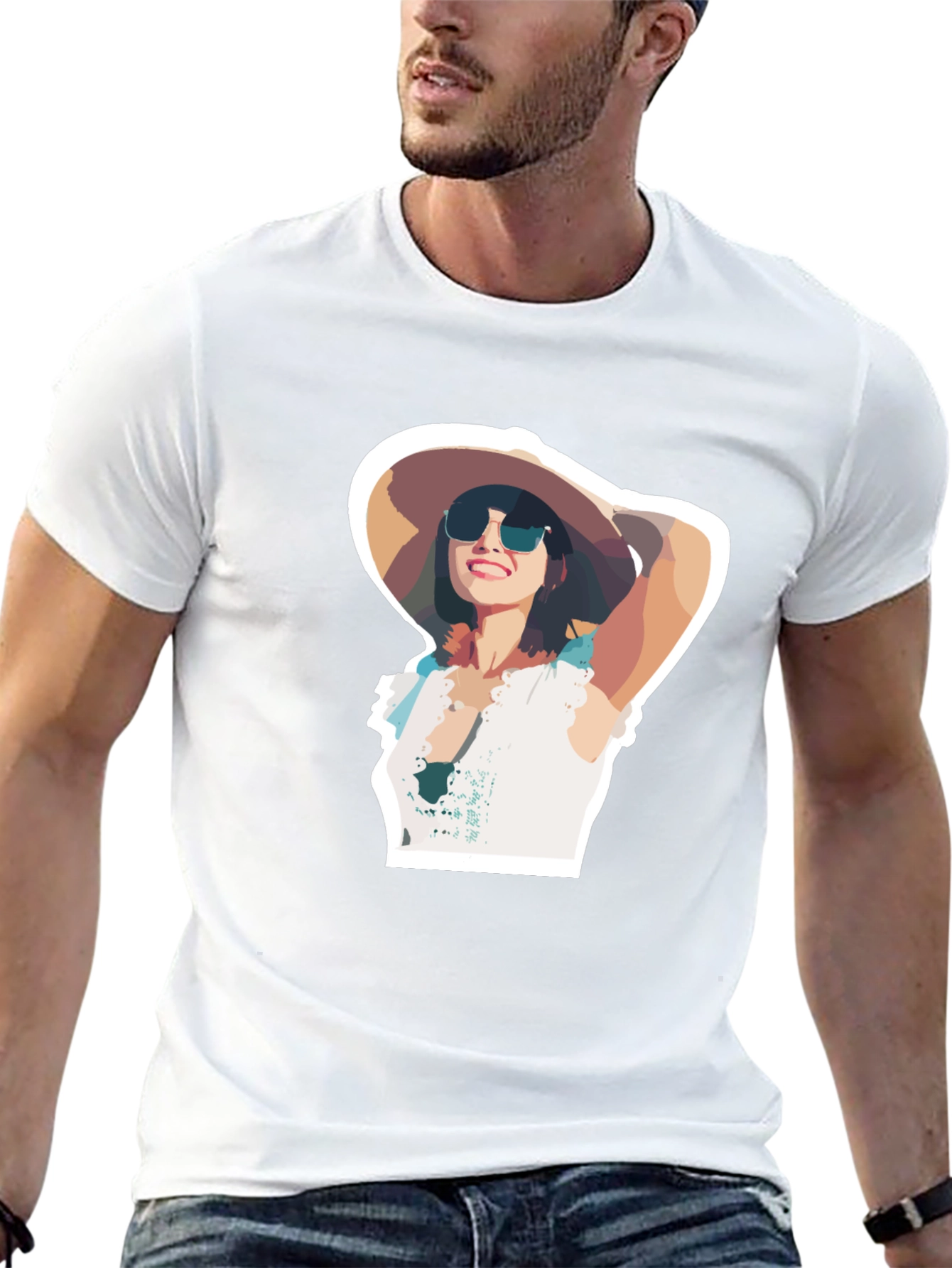 Stylish Woman Graphic Black T-Shirt
