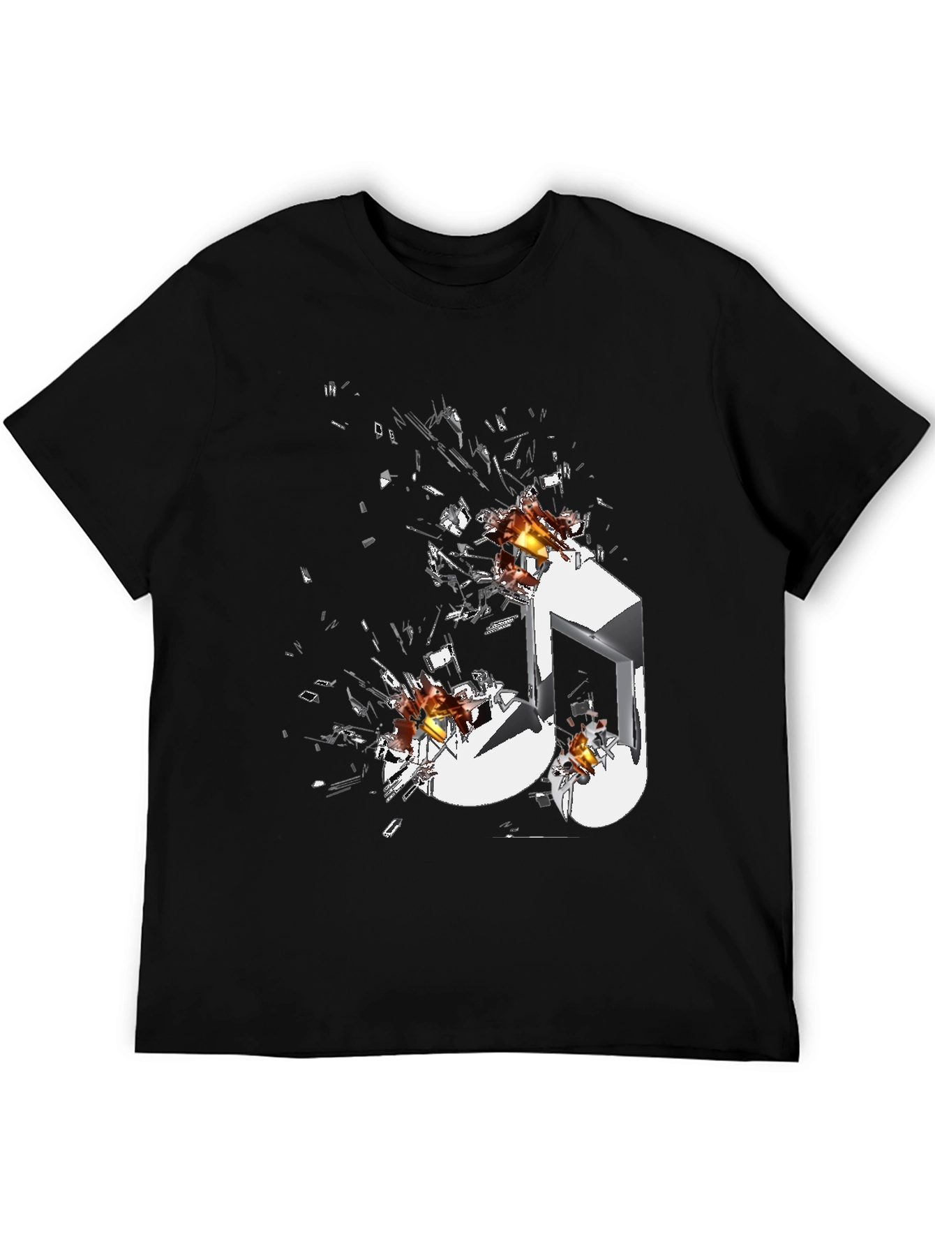 Shattered Music Note Graphic T-Shirt