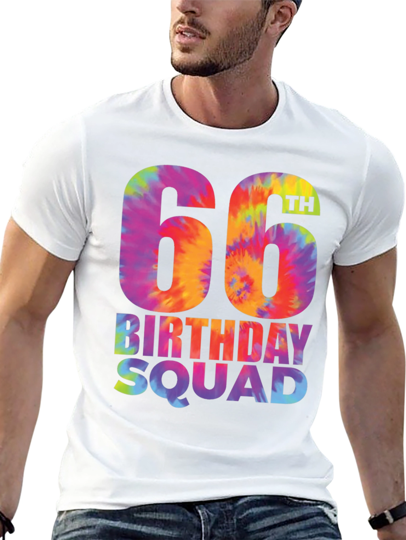 66th Birthday Squad Tie-Dye T-Shirt