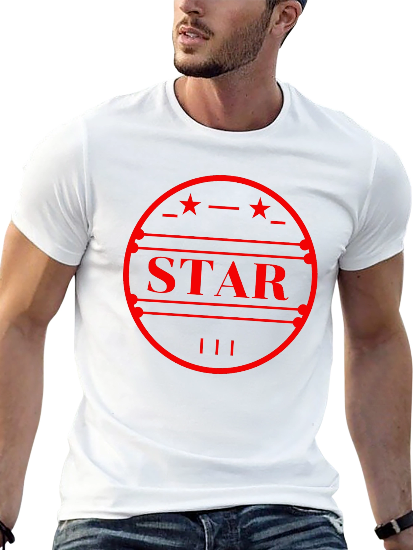 Black Star Graphic Tee - Stylish Mens T-Shirt