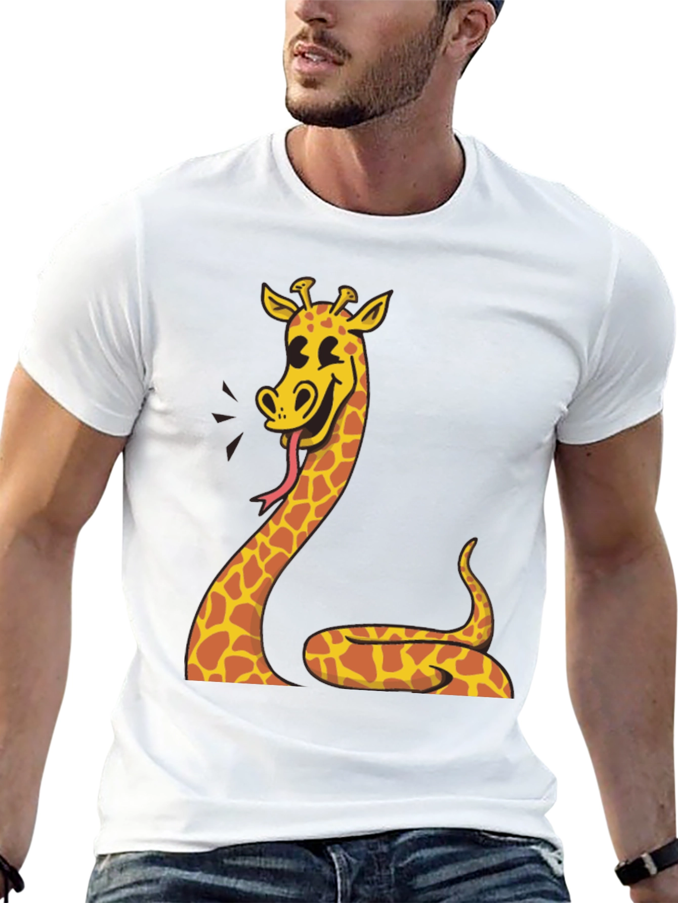 Giraffe Snake Funny Graphic Tee