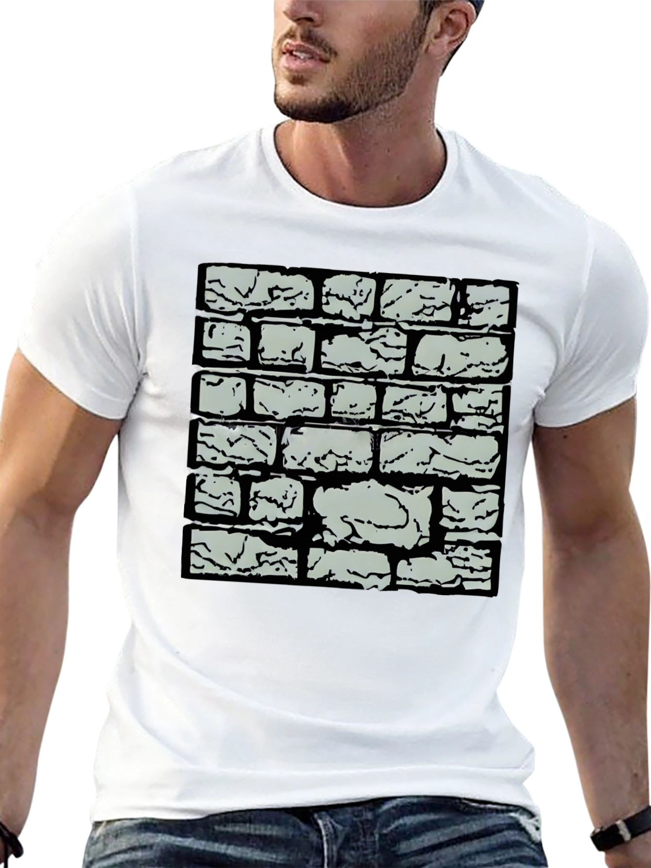Brick Wall Graphic Tee - Cool Casual Style