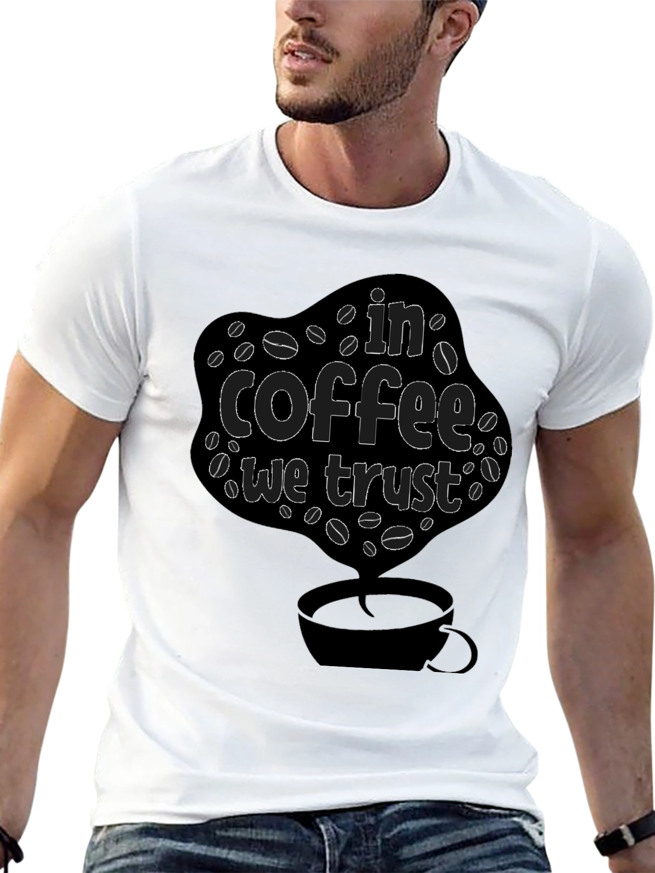 In Coffee We Trust Black T-Shirt