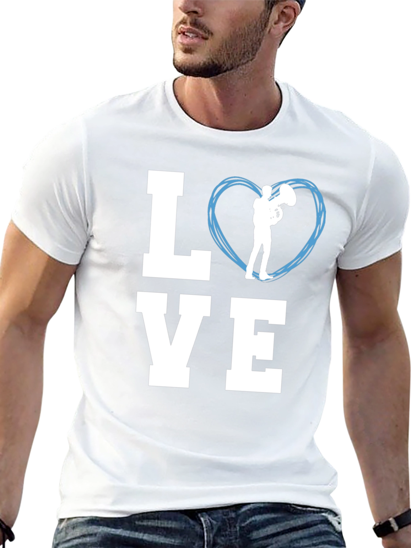 Love Tuba Music Graphic T-Shirt
