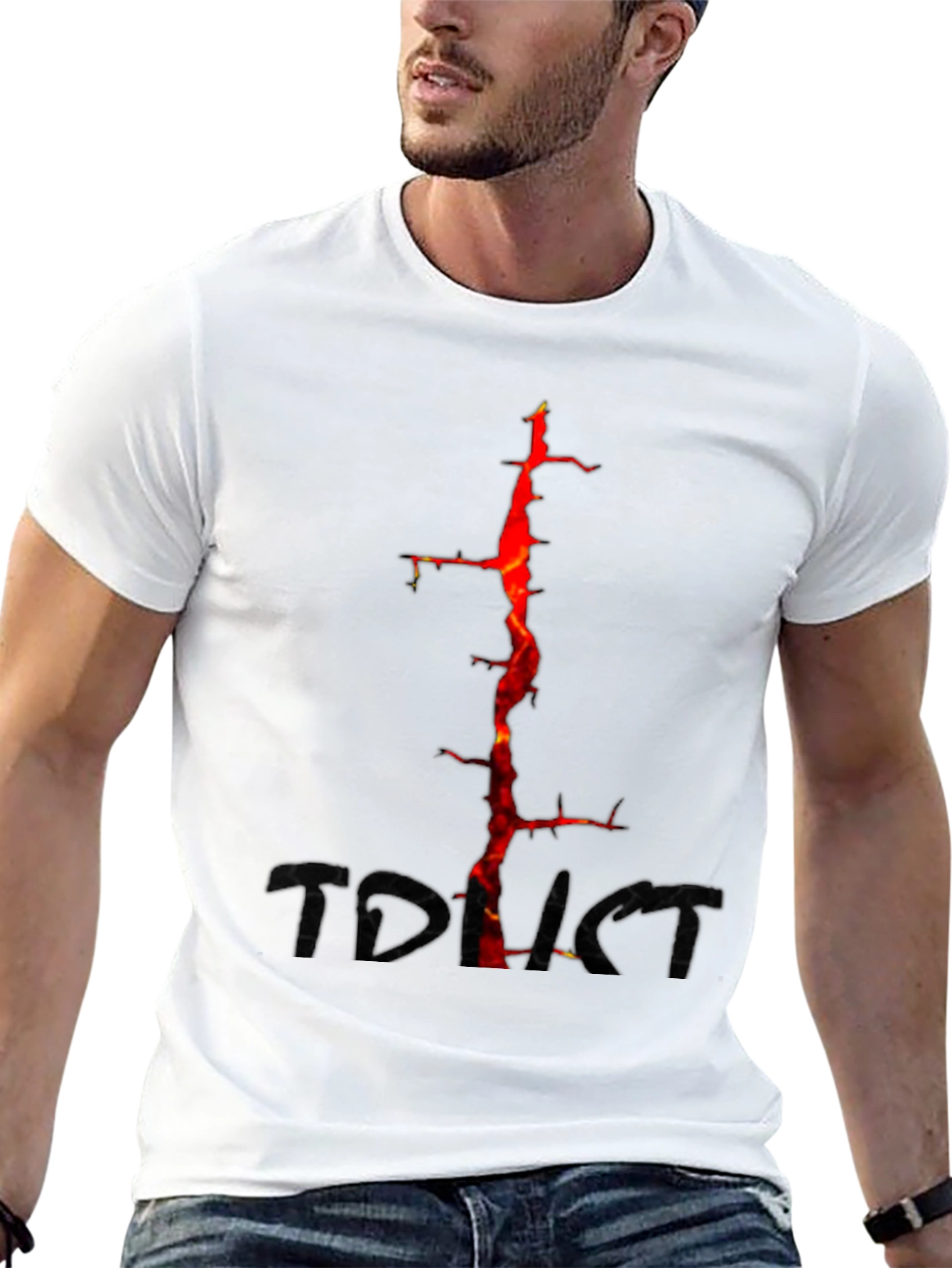 Fiery Thorns Graphic Black T-Shirt