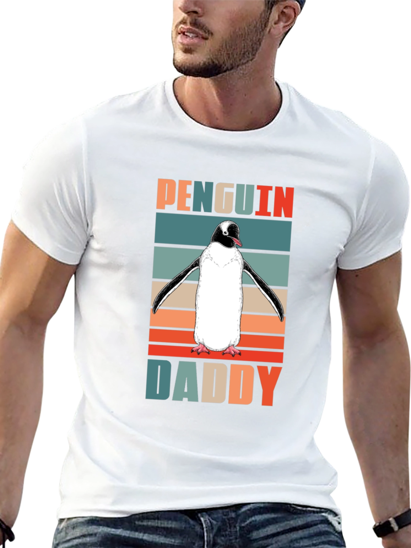 Penguin Daddy Retro T-Shirt