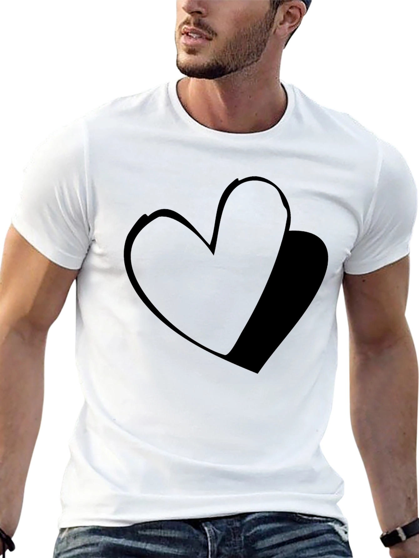 Black Heart Graphic Tee - Modern Casual Style