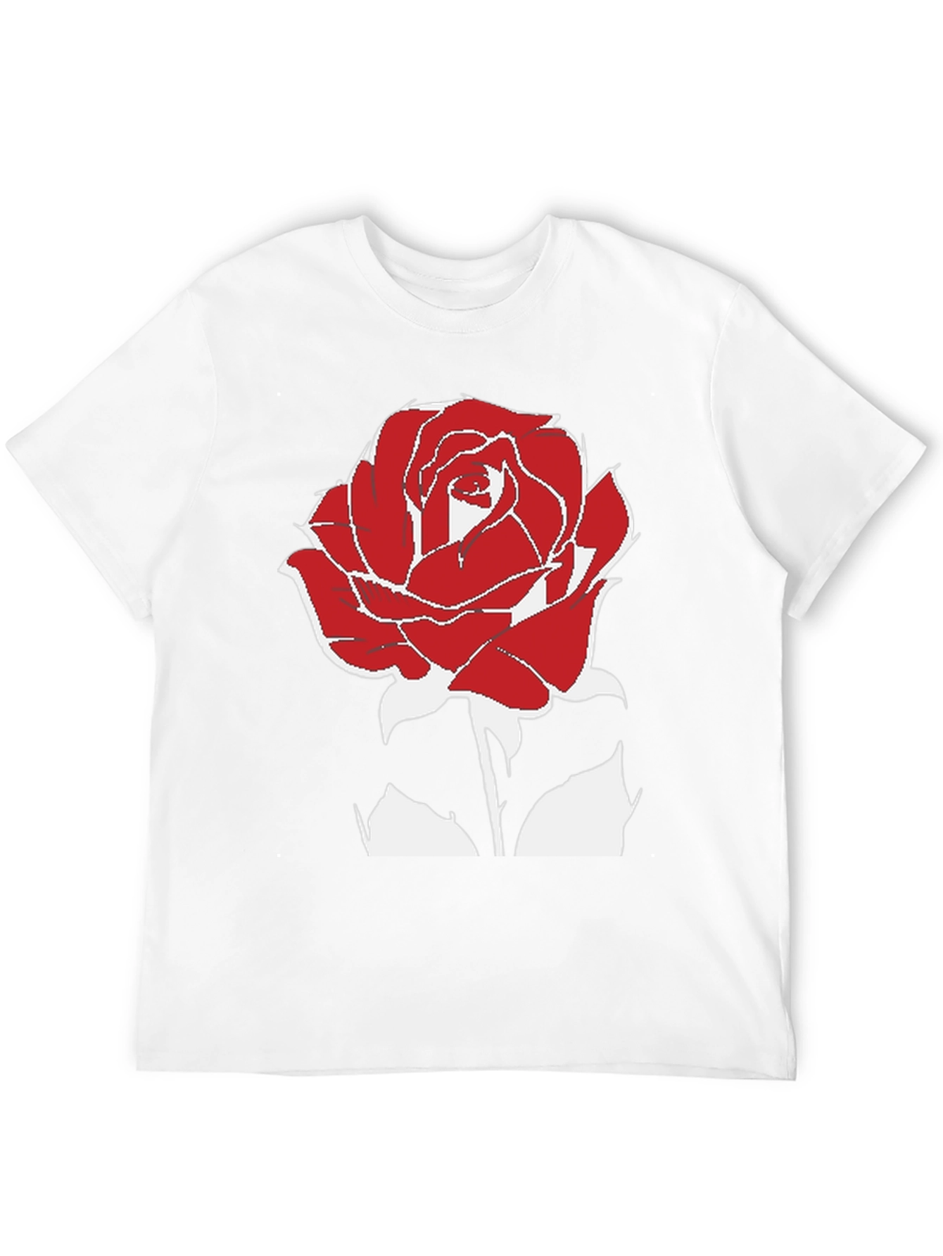 Red Rose Graphic Tee - Stylish Black T-Shirt