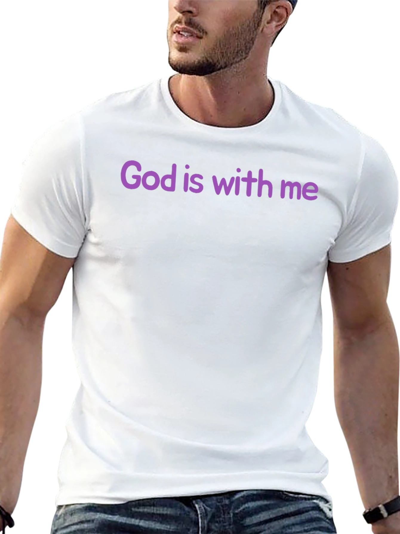 God is With Me Black T-Shirt