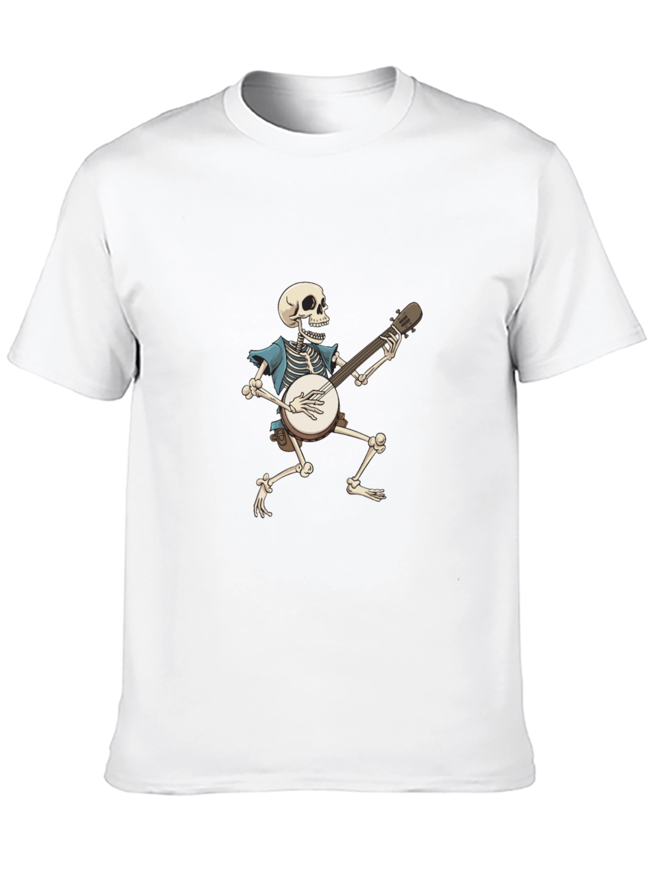 Skeleton Banjo Player Graphic T-Shirt