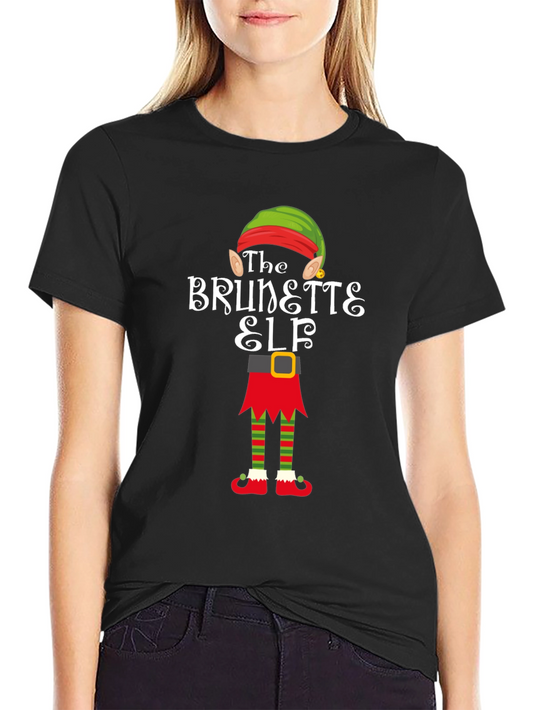 Brunette Elf Christmas T-Shirt