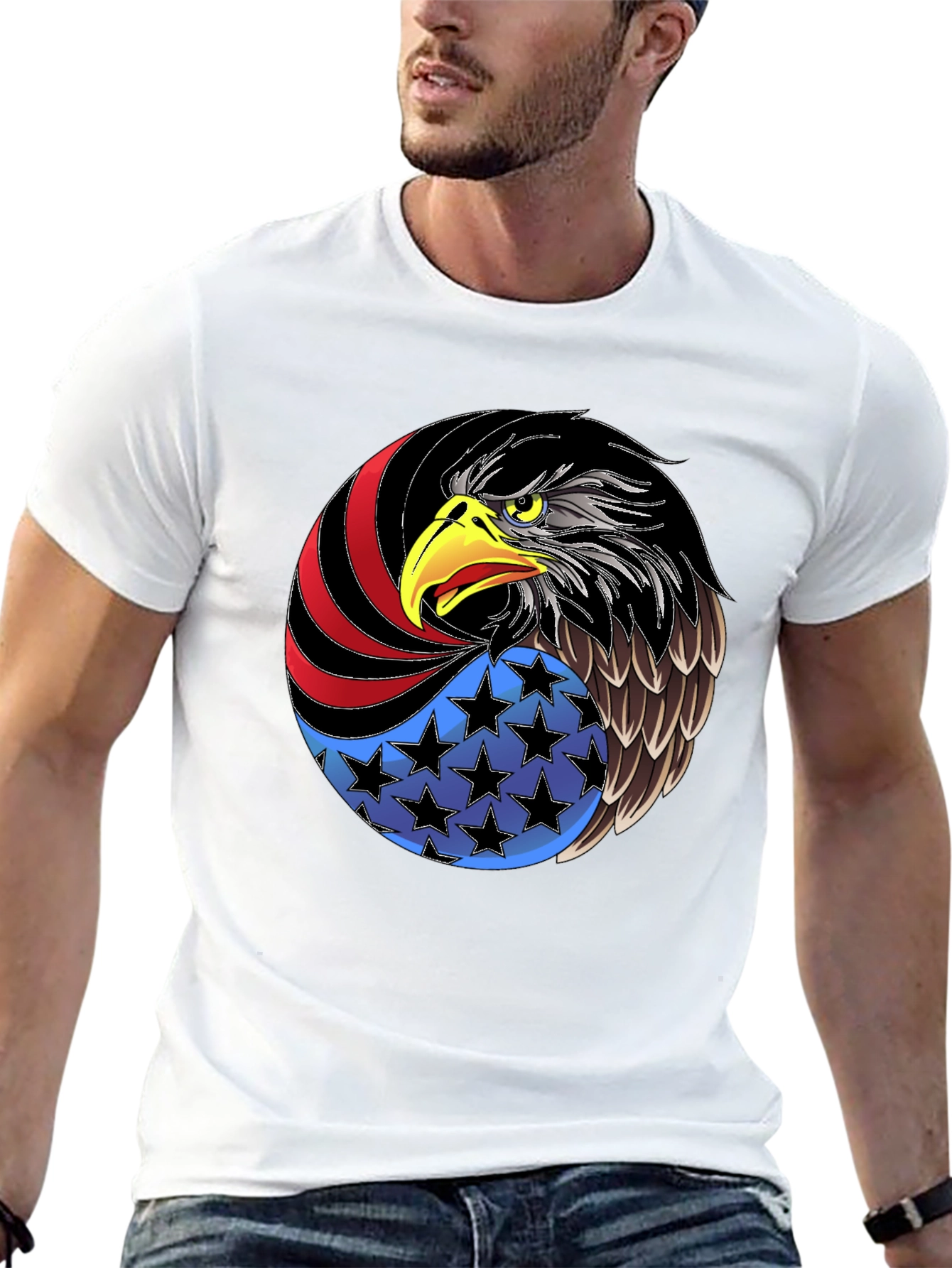 Patriotic Eagle Graphic Tee - USA Pride