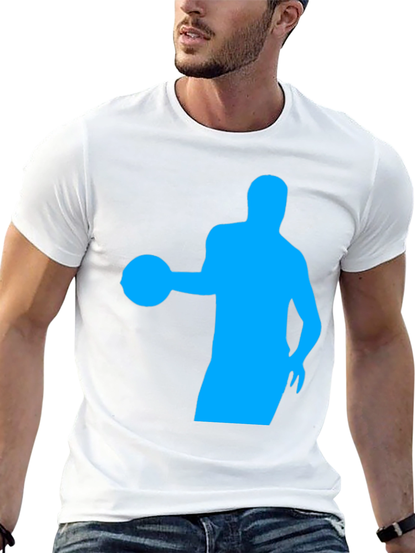 Basketball Player Silhouette Black Graphic Tee